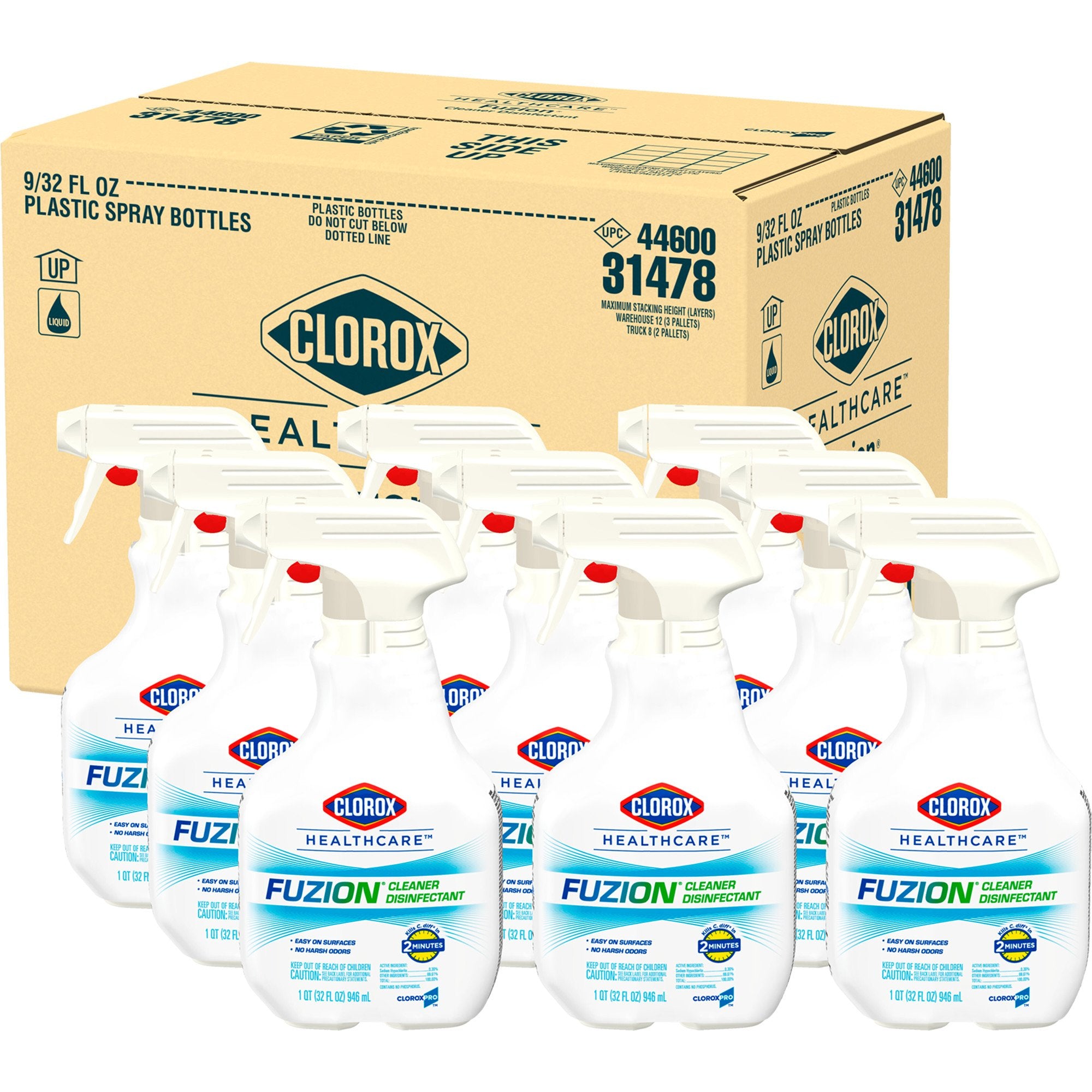 Clorox Healthcare Fuzion Surface Disinfectant Cleaner Broad Spectrum Pump Spray Liquid 32 oz. Bottle Scented NonSterile