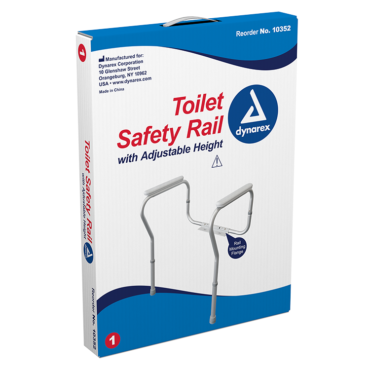 Dynarex Toilet Safety Rail- Freestanding, Adjustable Height