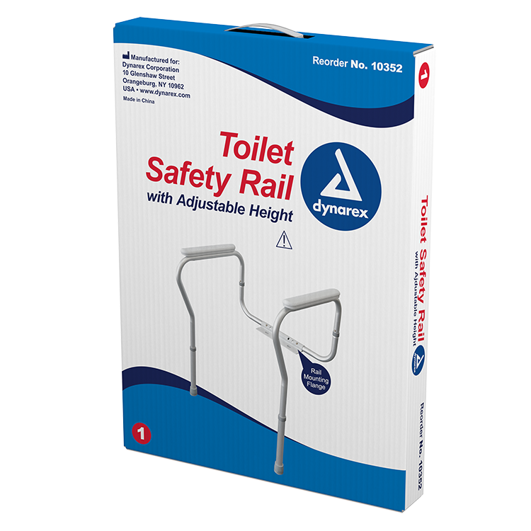 Dynarex Toilet Safety Rail- Freestanding, Adjustable Height