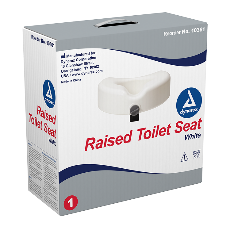 Dynarex Raised Toilet Seat without Arms - Elevate Comfort and Safety for Easy Access. Ideal for Seniors and Mobility Challenged Individuals.
