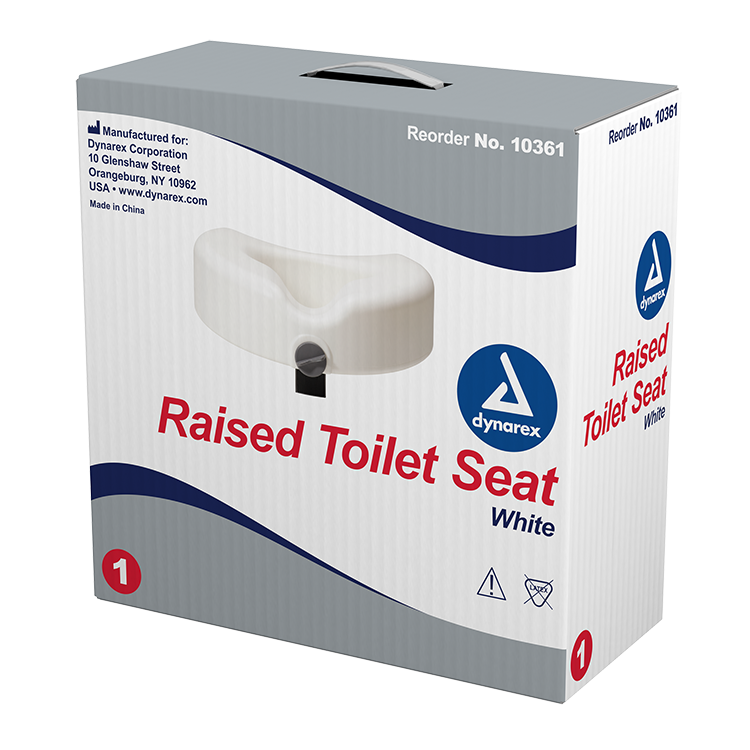 Dynarex Raised Toilet Seat with Arms/without Arm, Molded and Elongated Seat