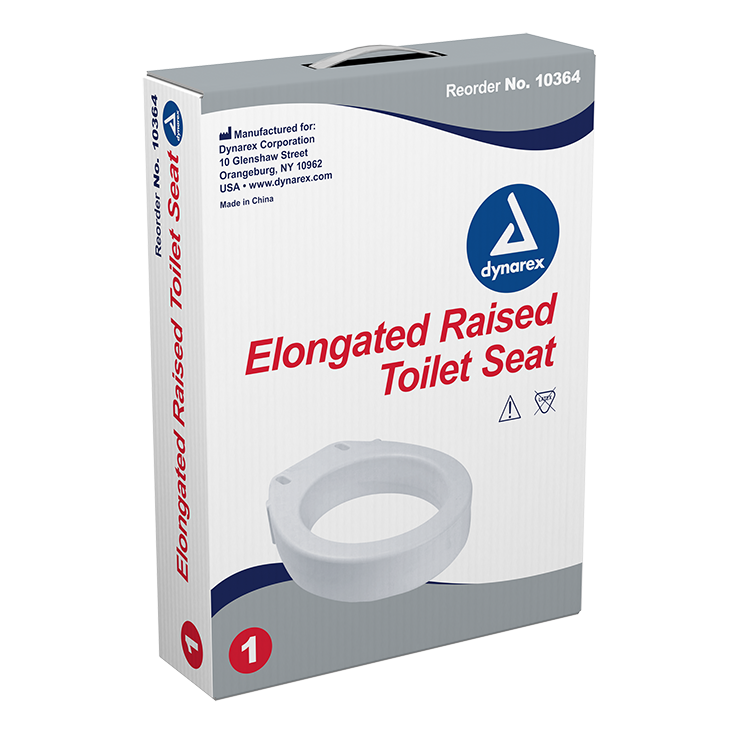 Dynarex Raised Toilet Seat with Arms/without Arm, Molded and Elongated Seat