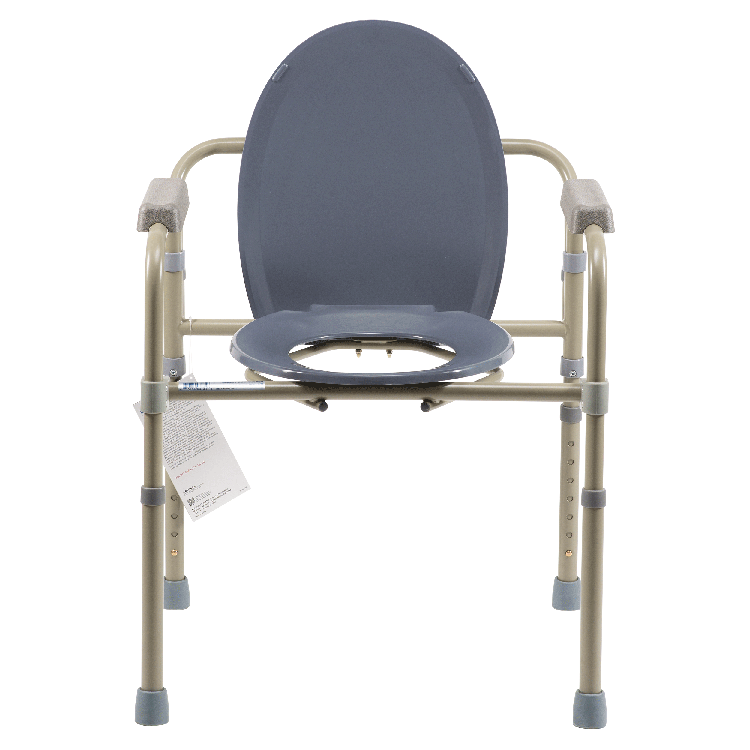 Dynarex Elongated Folding Bedside Commode - Bulk Packed