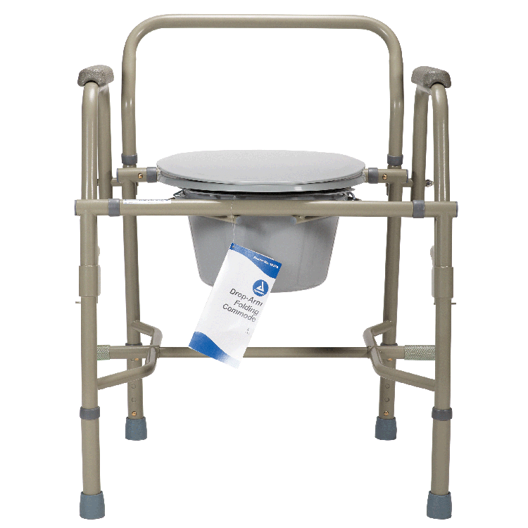 Dynarex Drop-Arm Folding Commode