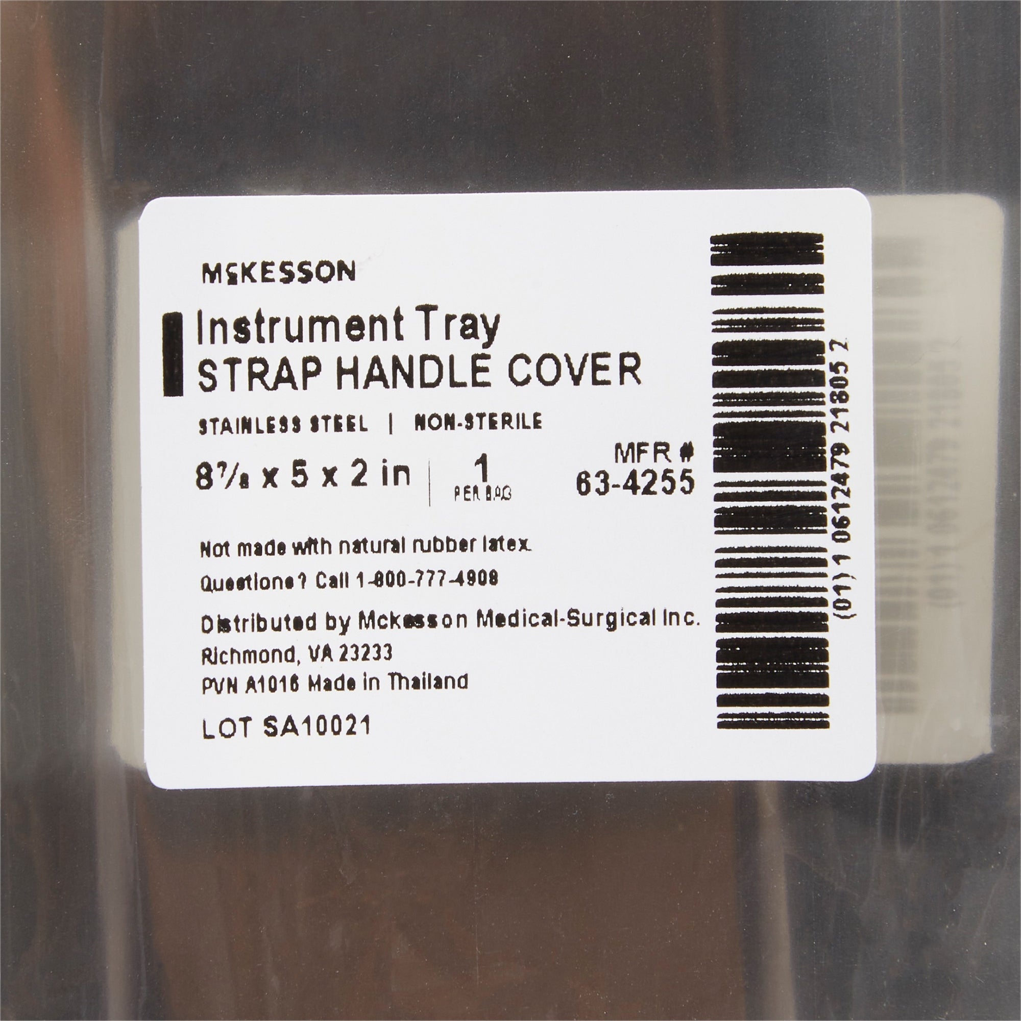 Instrument Tray McKesson Strap Handle Stainless Steel 8-7/8 X 5 X 2 Inch, Packaging Type- Box
