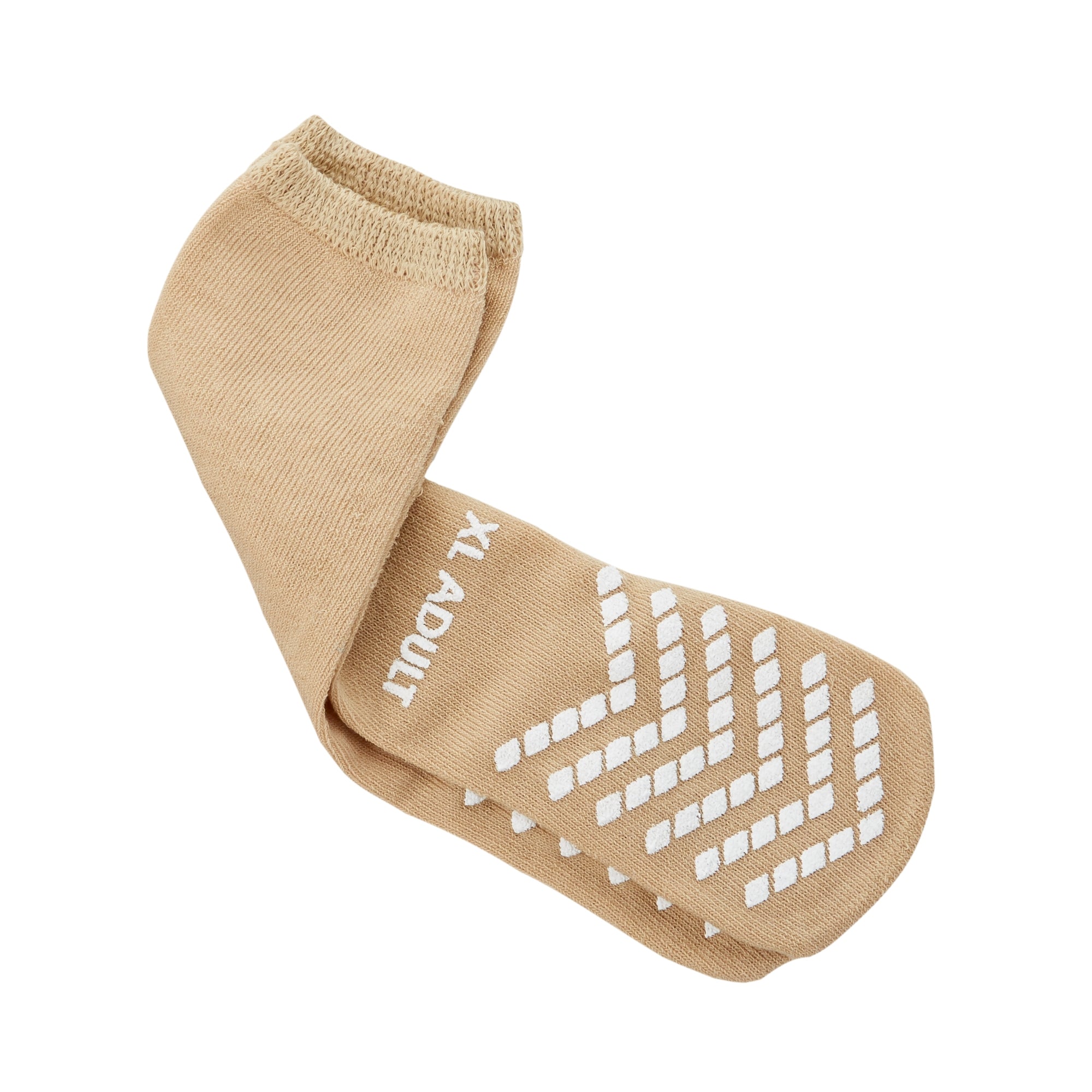 Slipper Socks McKesson Unisex Adult X-Large Single Tread Single Patient Use Tan, Packaging Type- Case