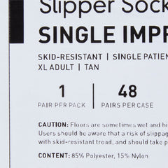 Slipper Socks McKesson Unisex Adult X-Large Single Tread Single Patient Use Tan, Packaging Type- Case
