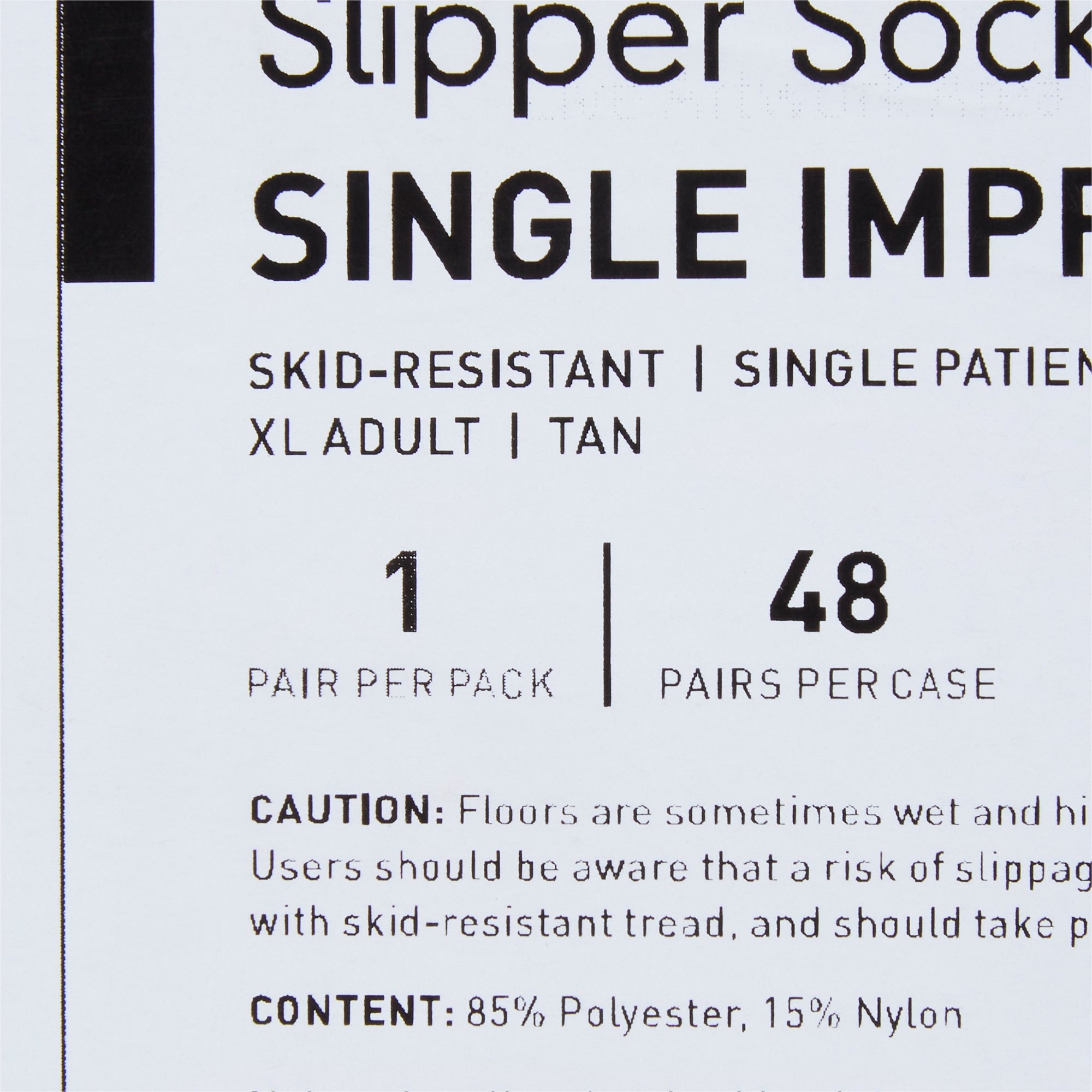 Slipper Socks McKesson Unisex Adult X-Large Single Tread Single Patient Use Tan, Packaging Type- Case