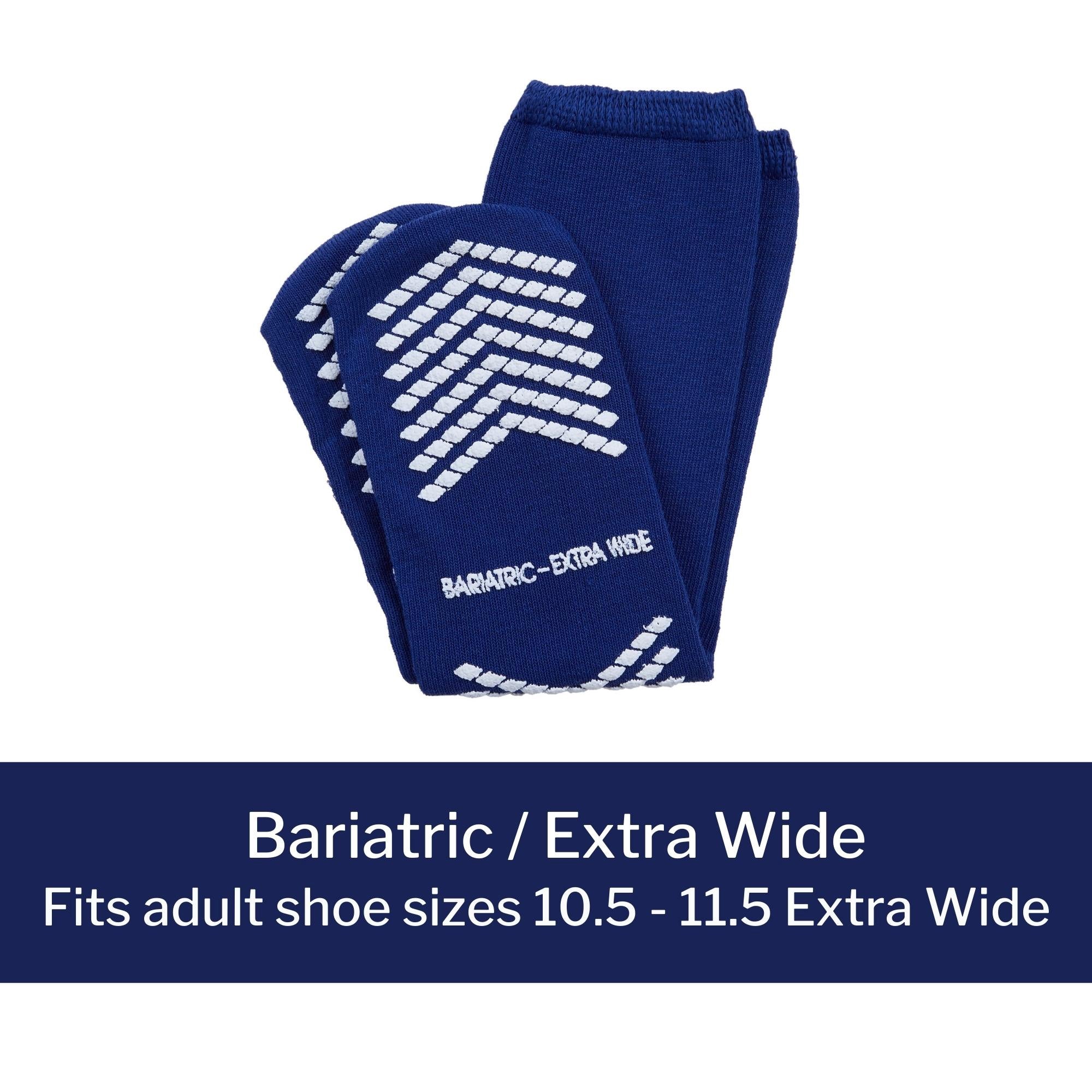 Slipper Socks McKesson Unisex Adult Bariatric / X-Wide Single Tread Single Patient Use Royal Blue, Packaging Type- Case