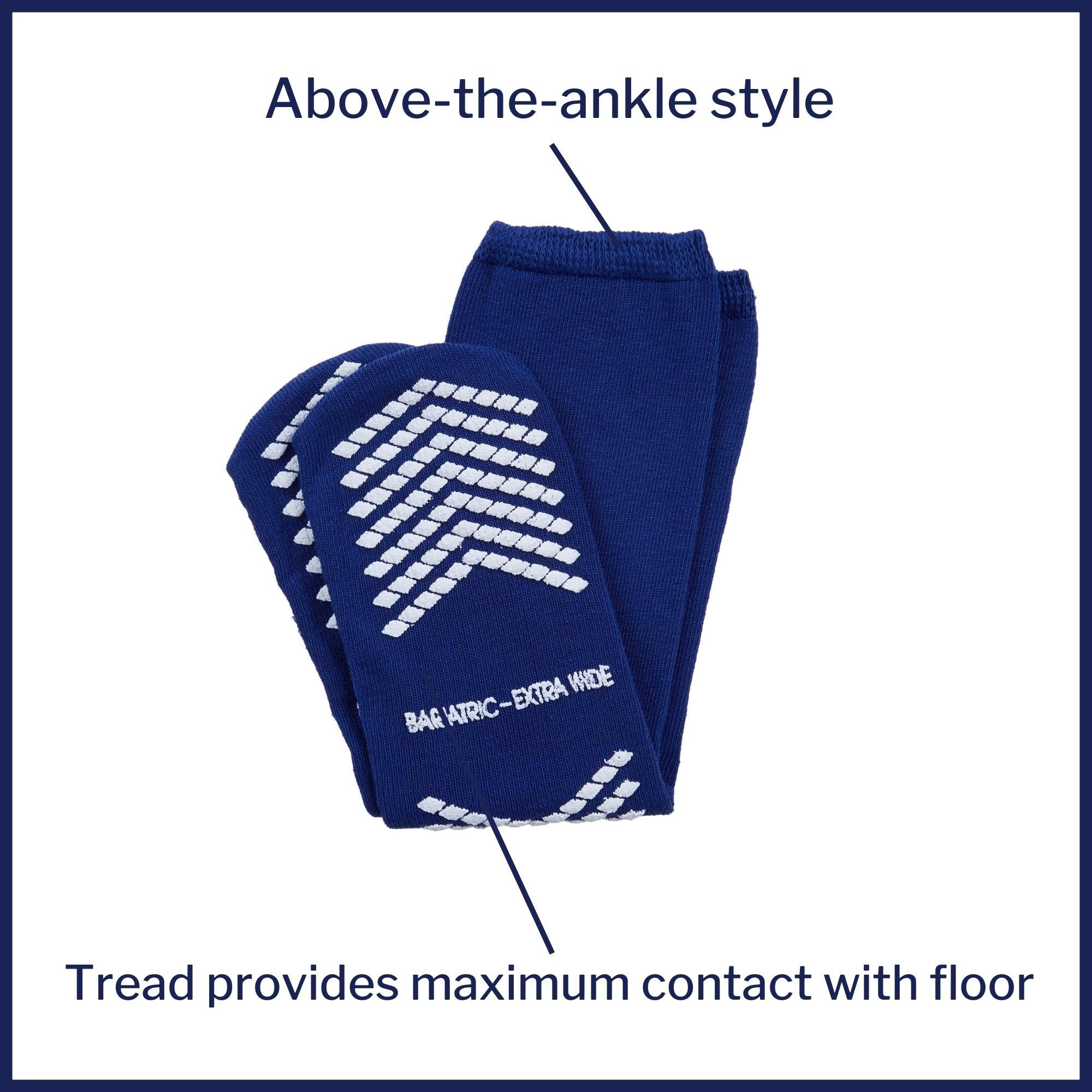 Slipper Socks McKesson Unisex Adult Bariatric / X-Wide Single Tread Single Patient Use Royal Blue, Packaging Type- Case