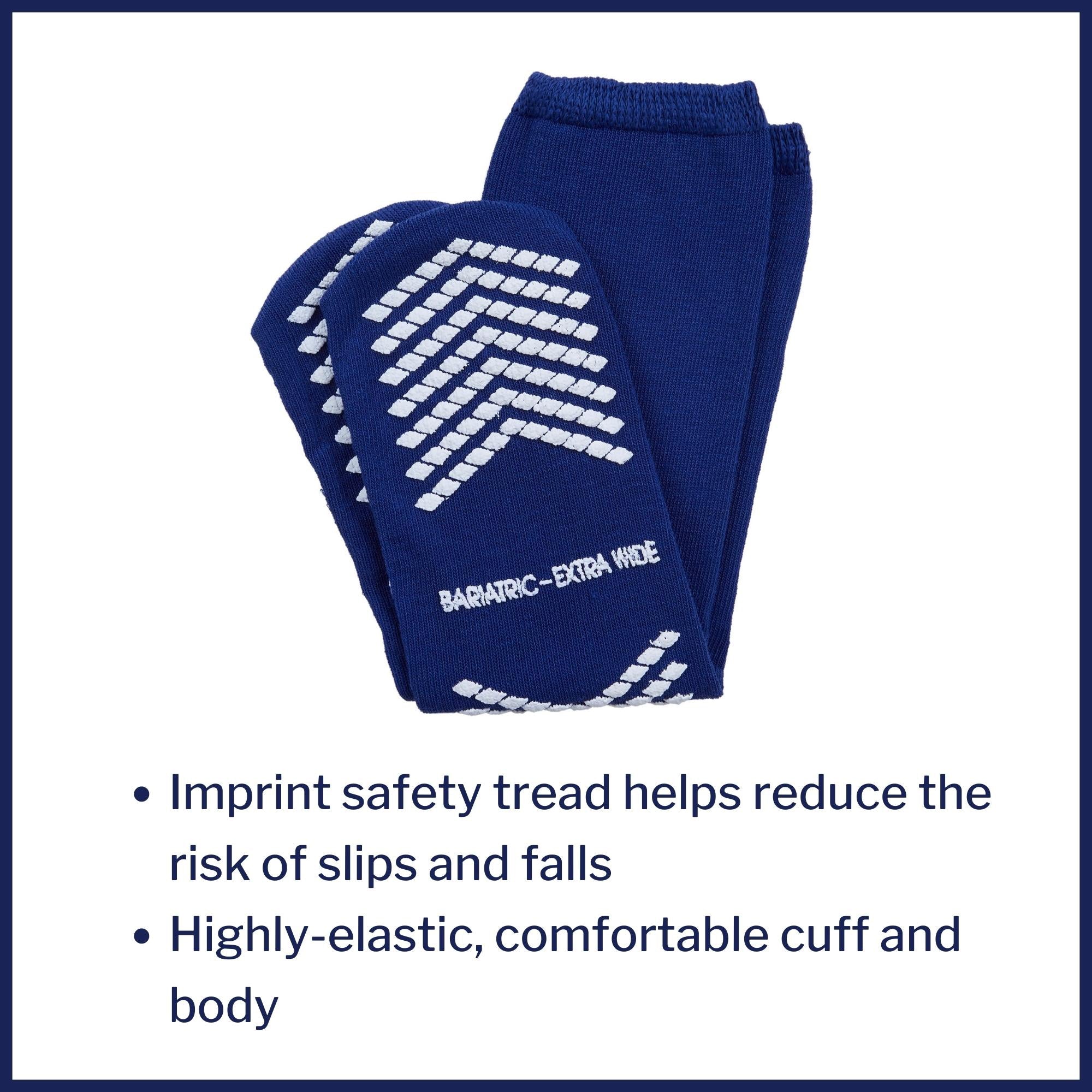 Slipper Socks McKesson Unisex Adult Bariatric / X-Wide Single Tread Single Patient Use Royal Blue, Packaging Type- Case