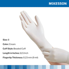 Surgical Glove McKesson Perry Performance Plus Size 8 Sterile Latex Standard Cuff Length Smooth Cream Not Chemo Approved | 4Box/Case