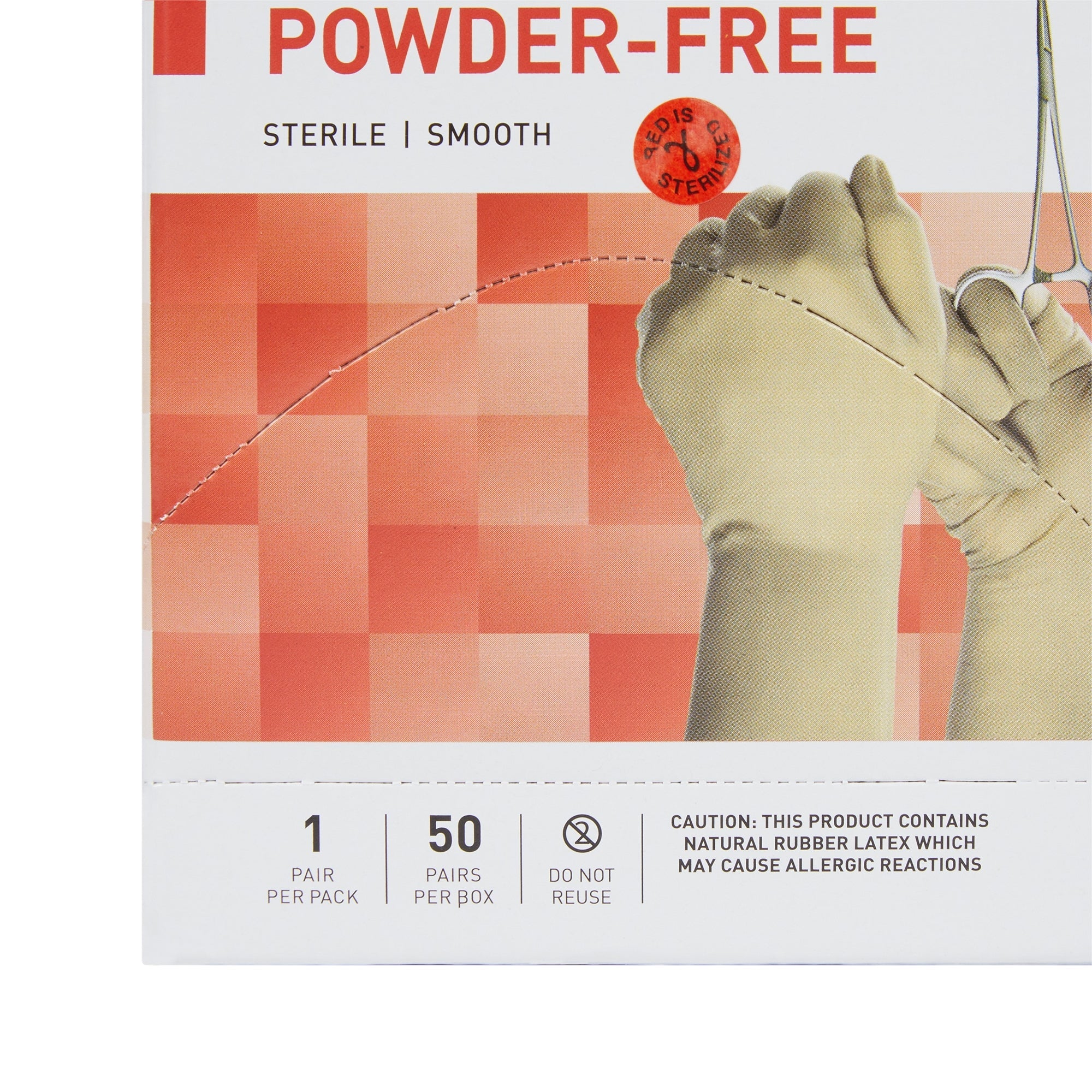 Surgical Glove McKesson Perry Size 8.5 Sterile Latex Standard Cuff Length Smooth Cream Not Chemo Approved, Packaging Type - Pair