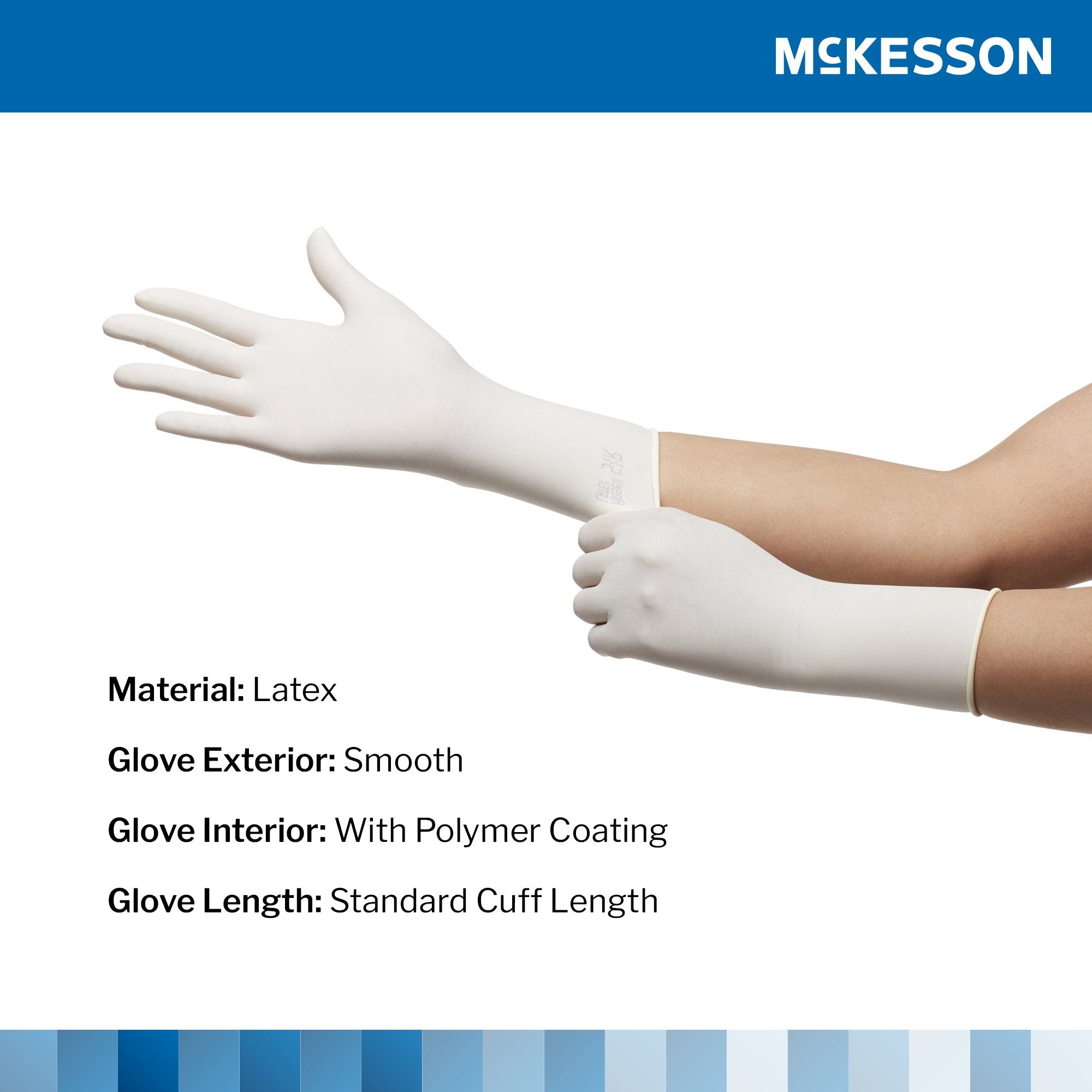 Surgical Glove McKesson Perry Size 8.5 Sterile Latex Standard Cuff Length Smooth Cream Not Chemo Approved, Packaging Type- Case