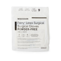 Surgical Glove McKesson Perry Size 9 Sterile Latex Standard Cuff Length Smooth Cream Not Chemo Approved