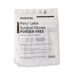 Surgical Glove McKesson Perry Size 6.5 Sterile Latex Standard Cuff Length Smooth Brown Not Chemo Approved | 4Box/Case