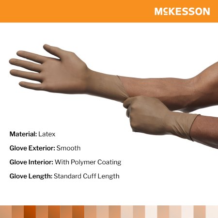 Surgical Glove McKesson Perry Size 7.5 Sterile Latex Standard Cuff Length Smooth Brown Not Chemo Approved,Packaging Type- Box