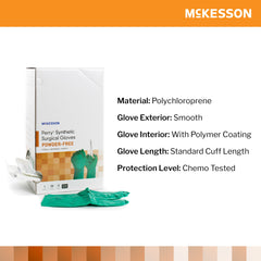 Surgical Glove McKesson Perry Performance Plus Size 7 Sterile Polychloroprene Standard Cuff Length Smooth Dark Green Chemo Tested | 4Box/Case