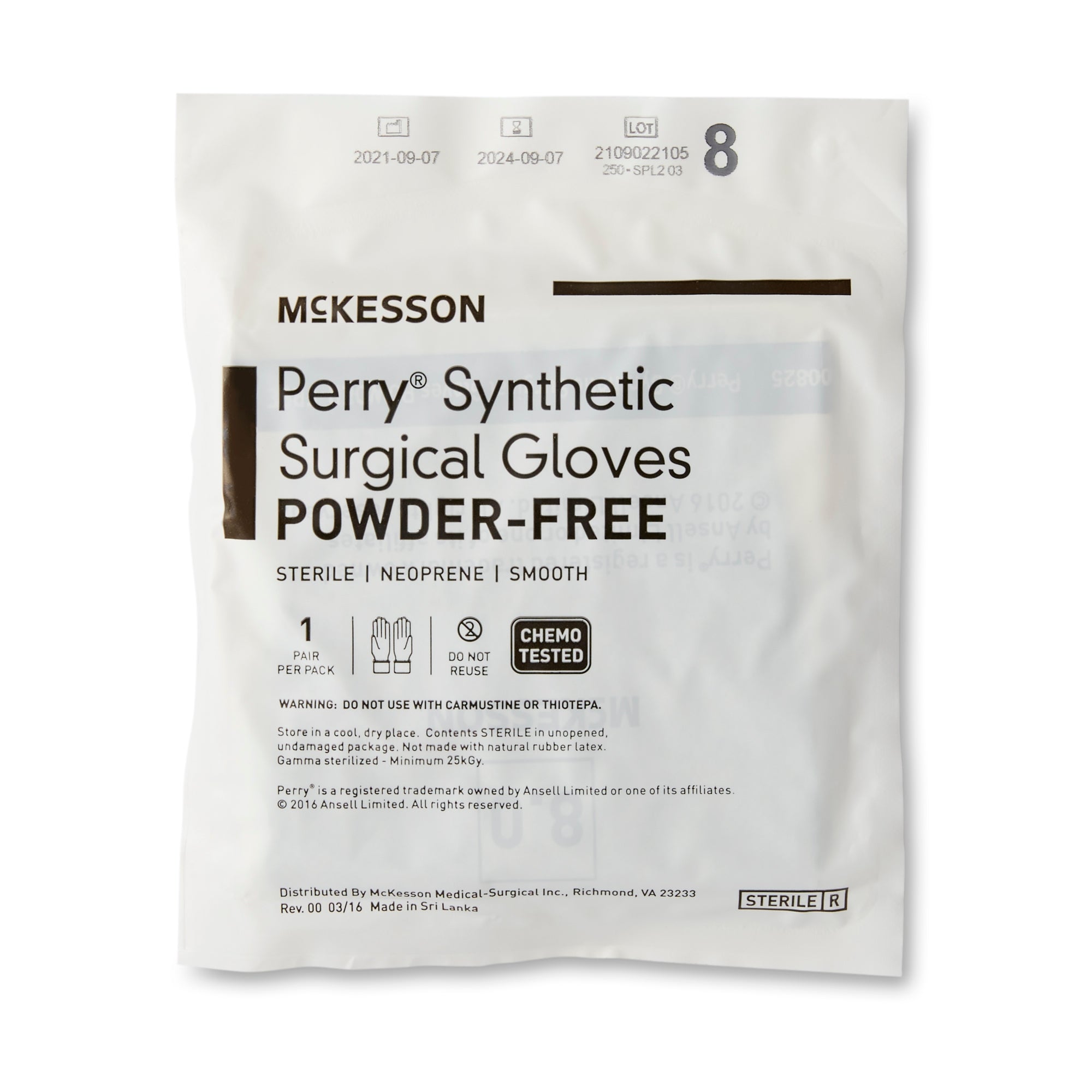 Surgical Glove McKesson Perry Performance Plus Size 8 Sterile Polychloroprene Standard Cuff Length Smooth Dark Green Chemo Tested | 4Box/Case