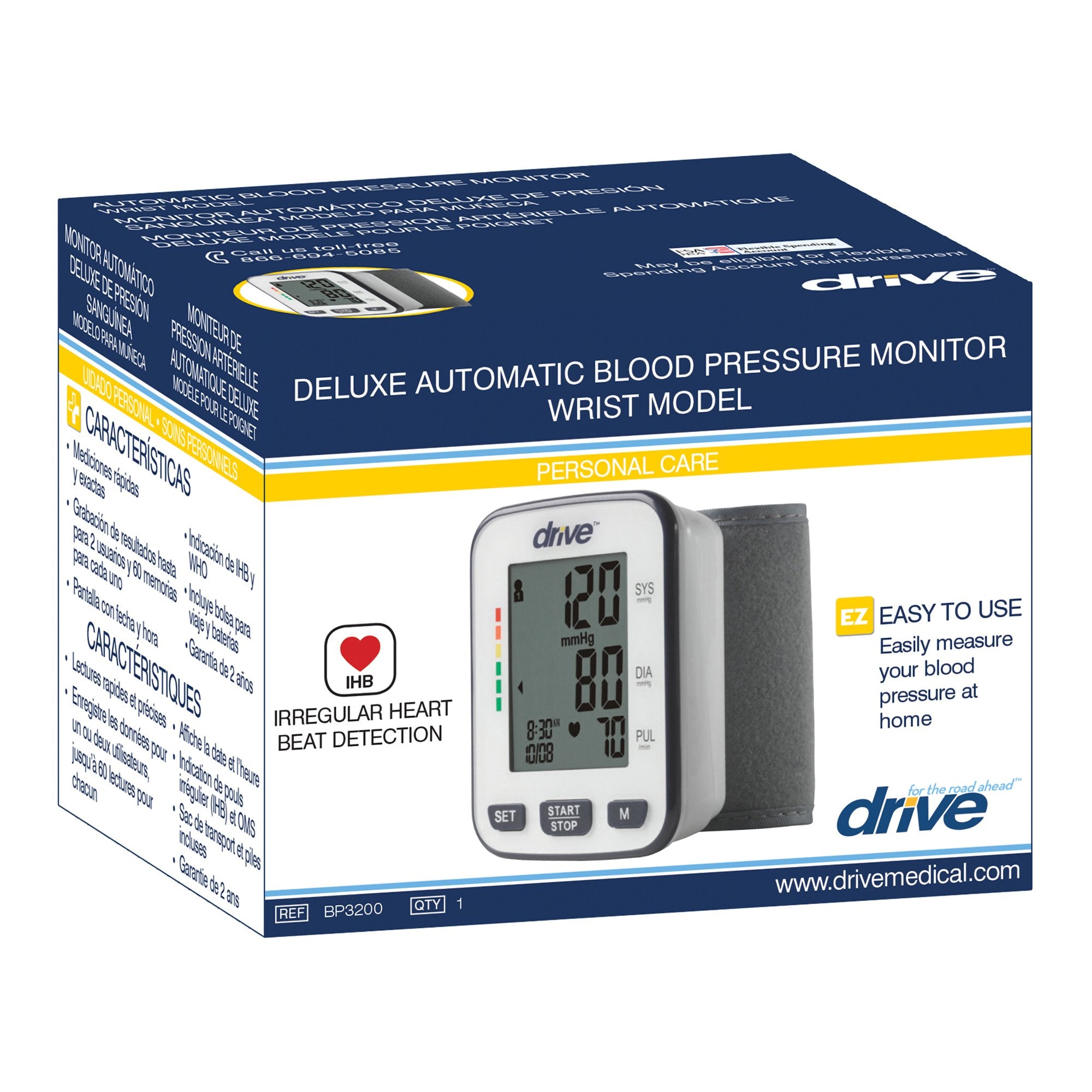 Home Automatic Digital Blood Pressure Monitor Drive Medium Cuff Cloth Fabric Cuff 13 - 22 cm Wrist,Packaging Type- Each