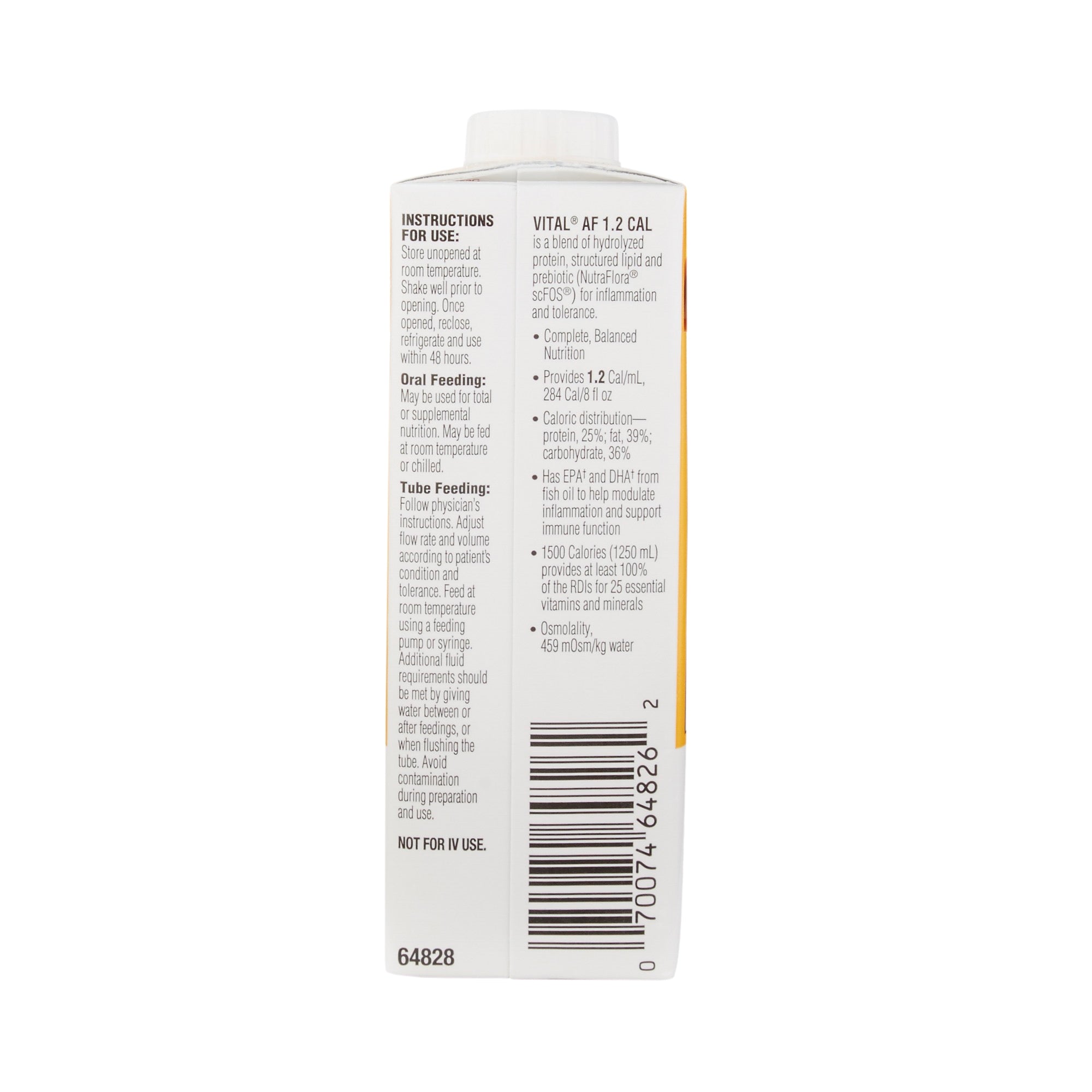 Oral Supplement Vital AF 1.2 Cal Vanilla Flavor Liquid 8 oz. Reclosable Carton | (24/Case)