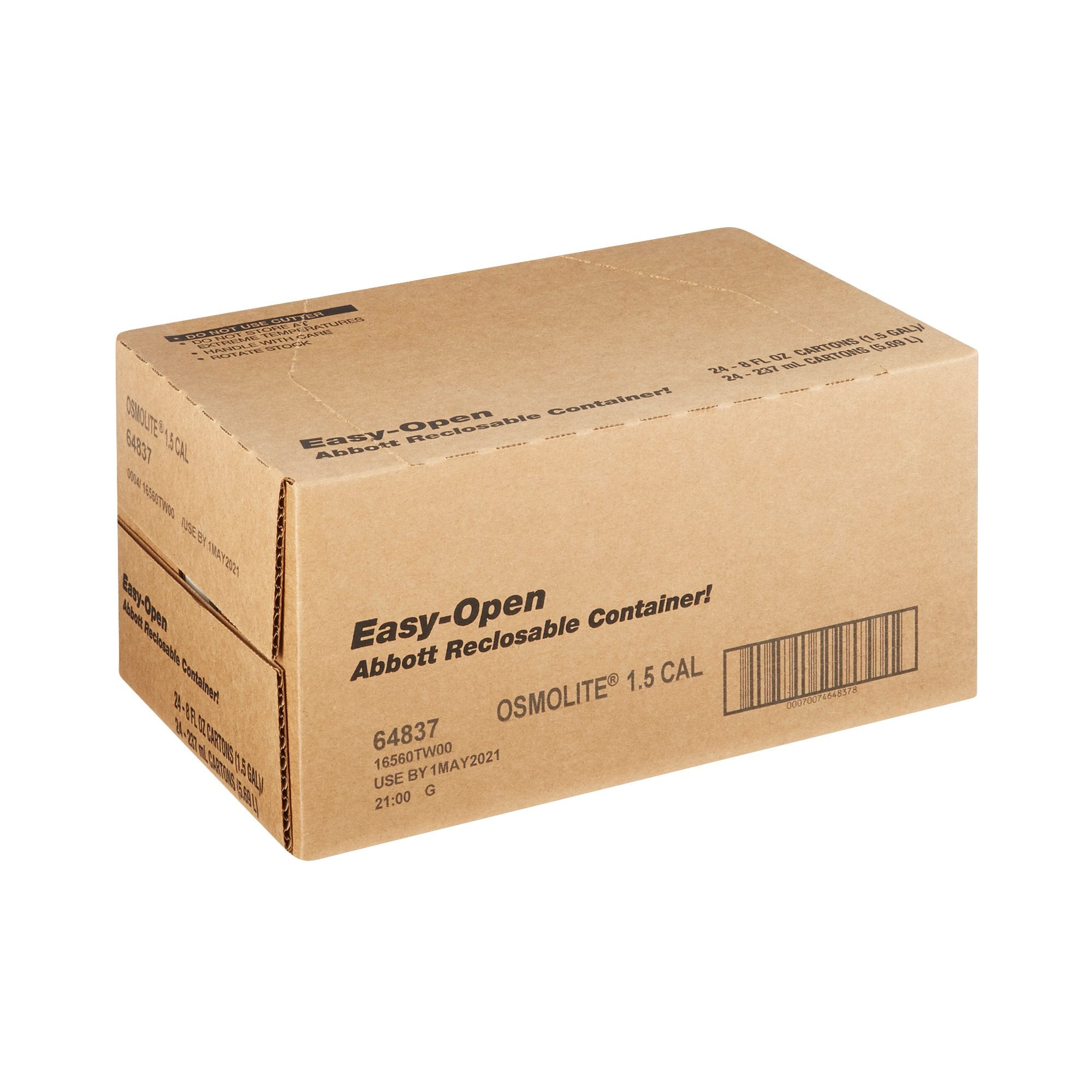 Tube Feeding Formula Osmolite 1.5 Cal Unflavored Liquid 8 oz. Reclosable Carton, Packaging Type- Case