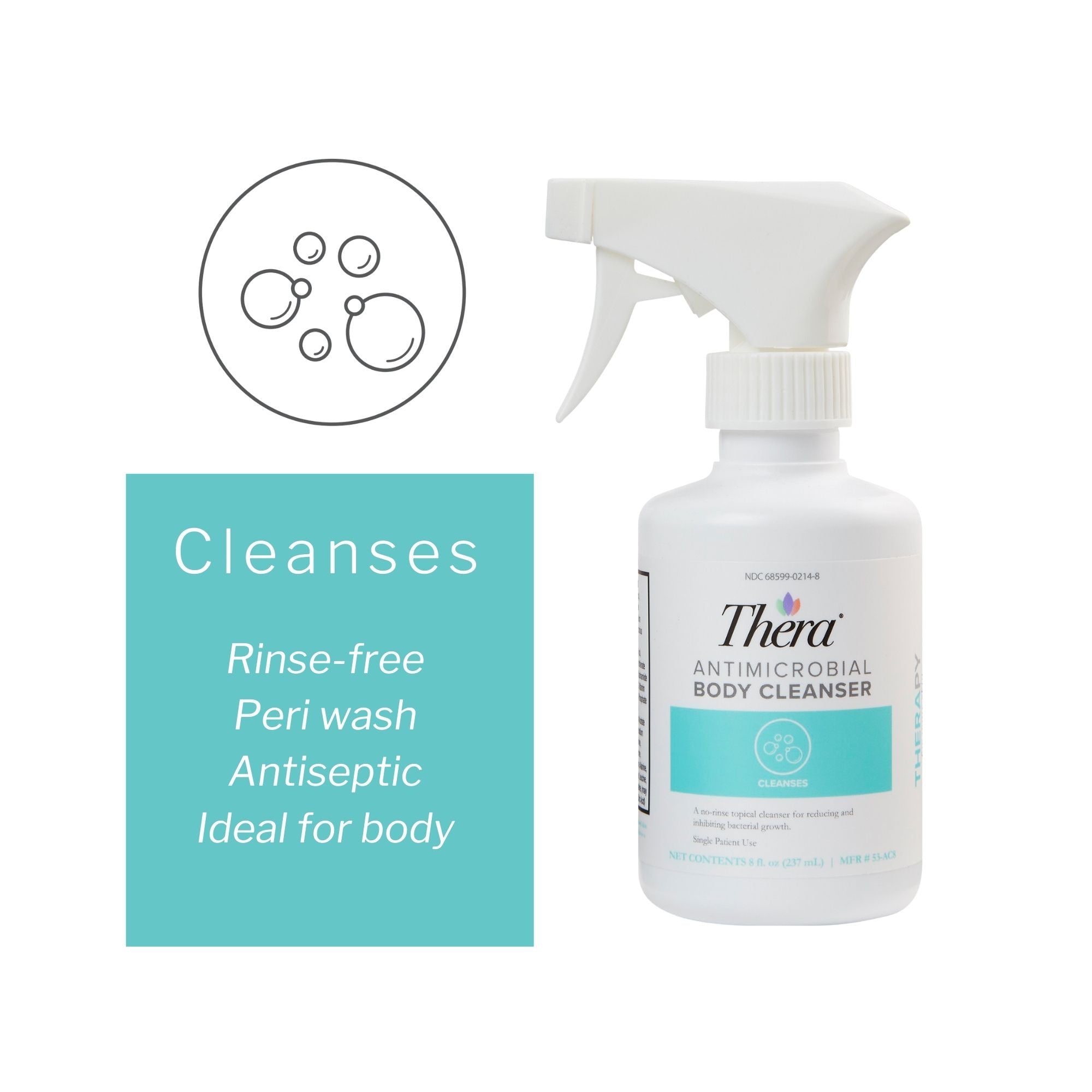 Antimicrobial Body Wash Thera Liquid 8 oz. Pump Bottle Scented, Packaging Type- Case