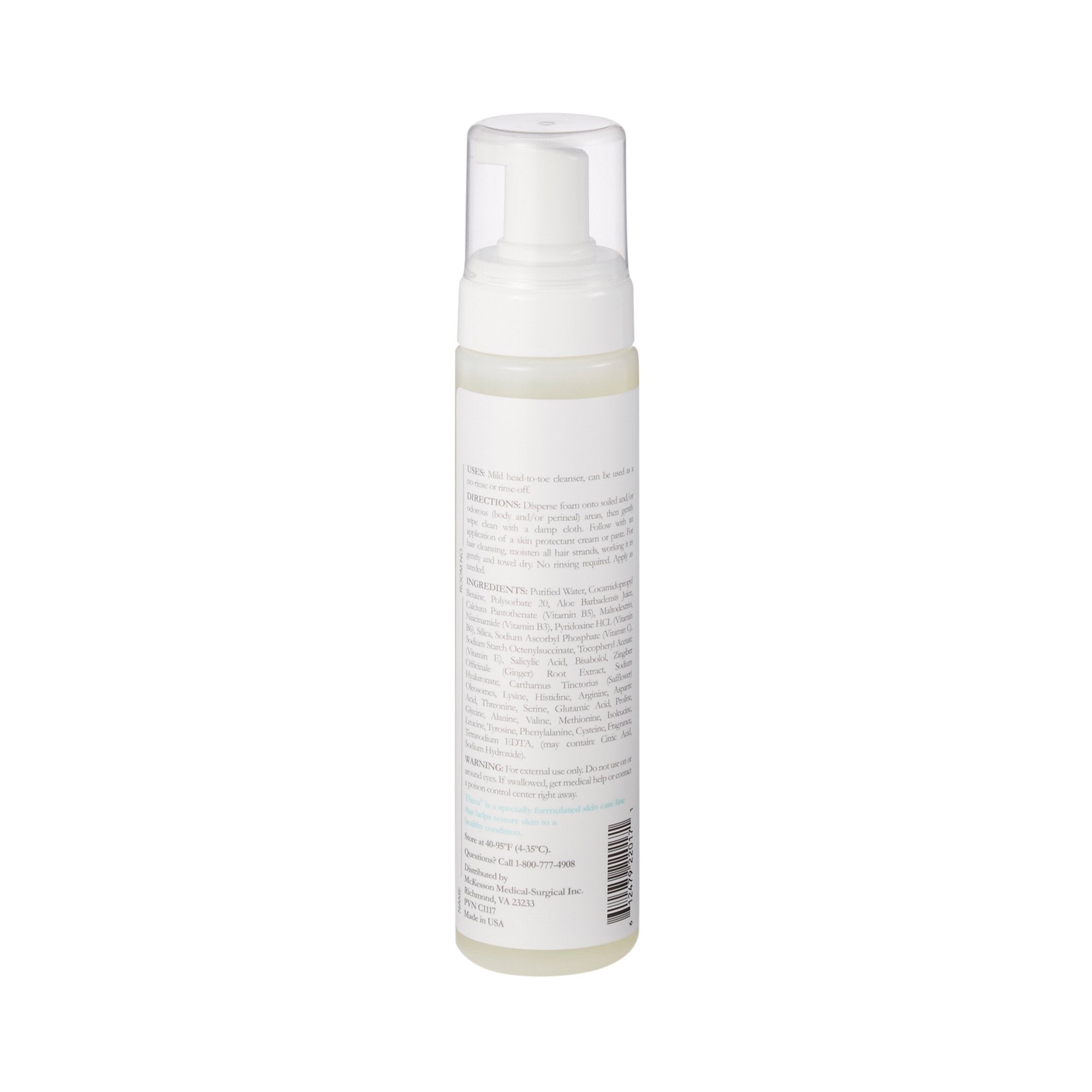 Rinse-Free Shampoo and Body Wash Thera Foaming 9 oz. Pump Bottle Scented, Packaging Type- Case