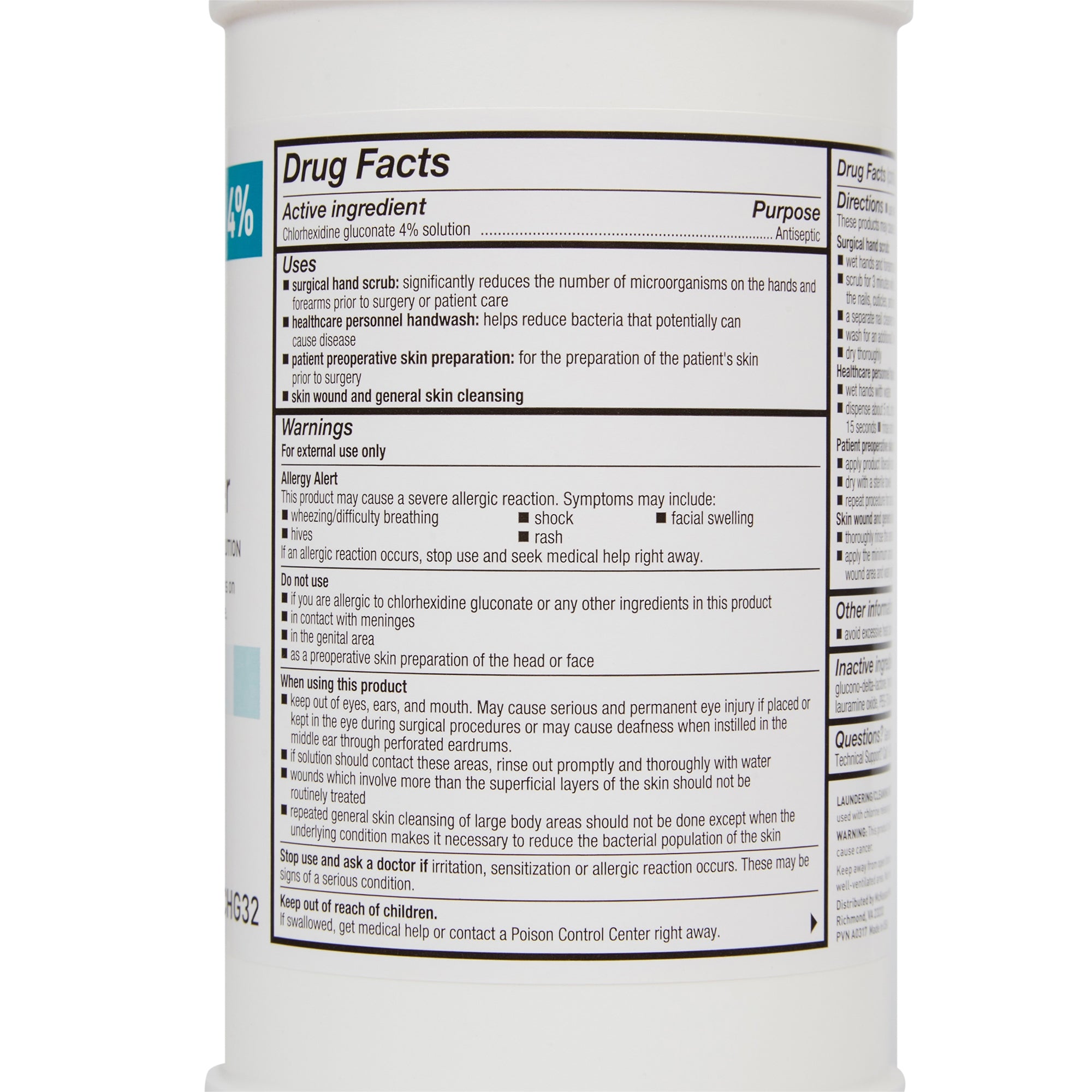 Antiseptic Skin Cleanser McKesson 32 oz. Bottle 4% Strength CHG (Chlorhexidine Gluconate) / Isopropyl Alcohol NonSterile