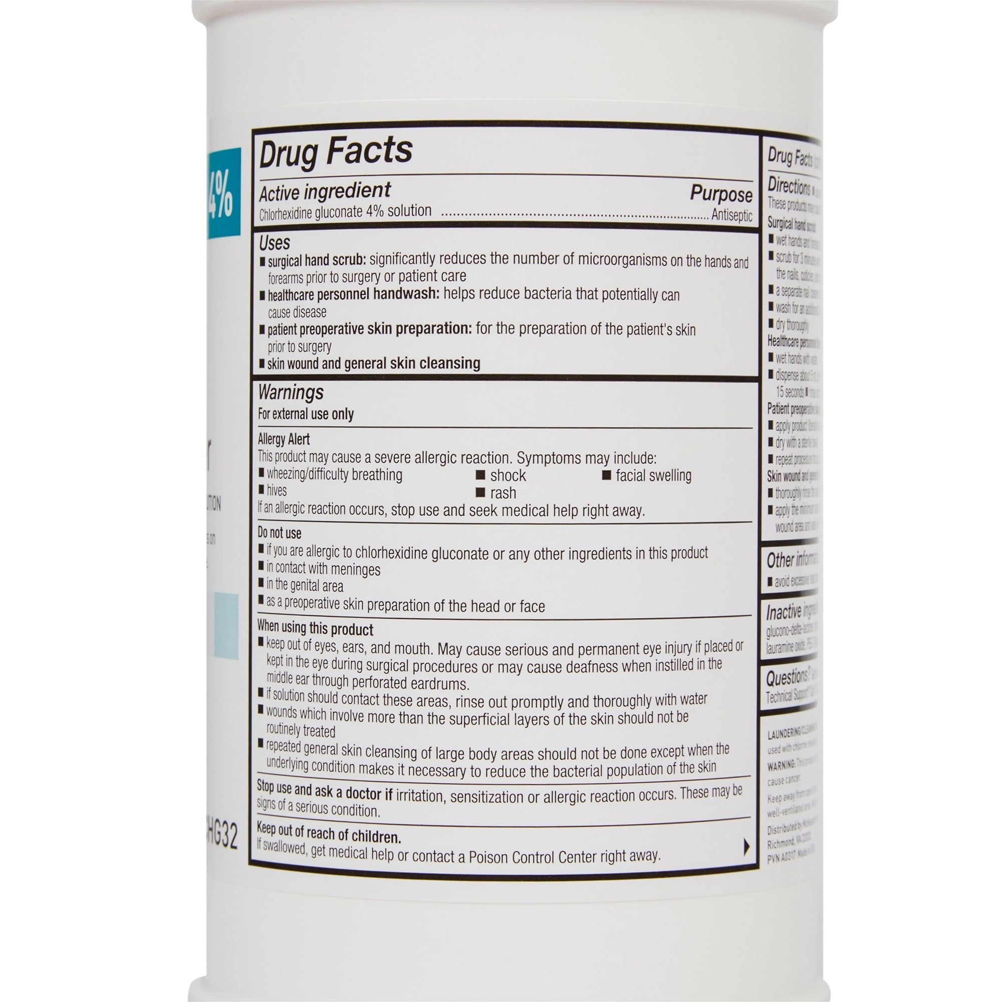 Antiseptic Skin Cleanser McKesson 32 oz. Bottle 4% Strength CHG (Chlorhexidine Gluconate) / Isopropyl Alcohol NonSterile