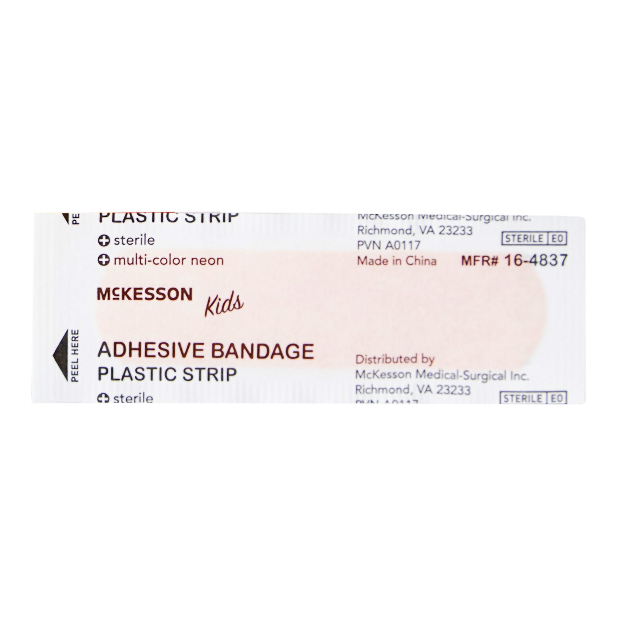 Adhesive Strip McKesson Kids 3/4 X 3 Inch Plastic Rectangle Neon Sterile, Packaging Type- Case