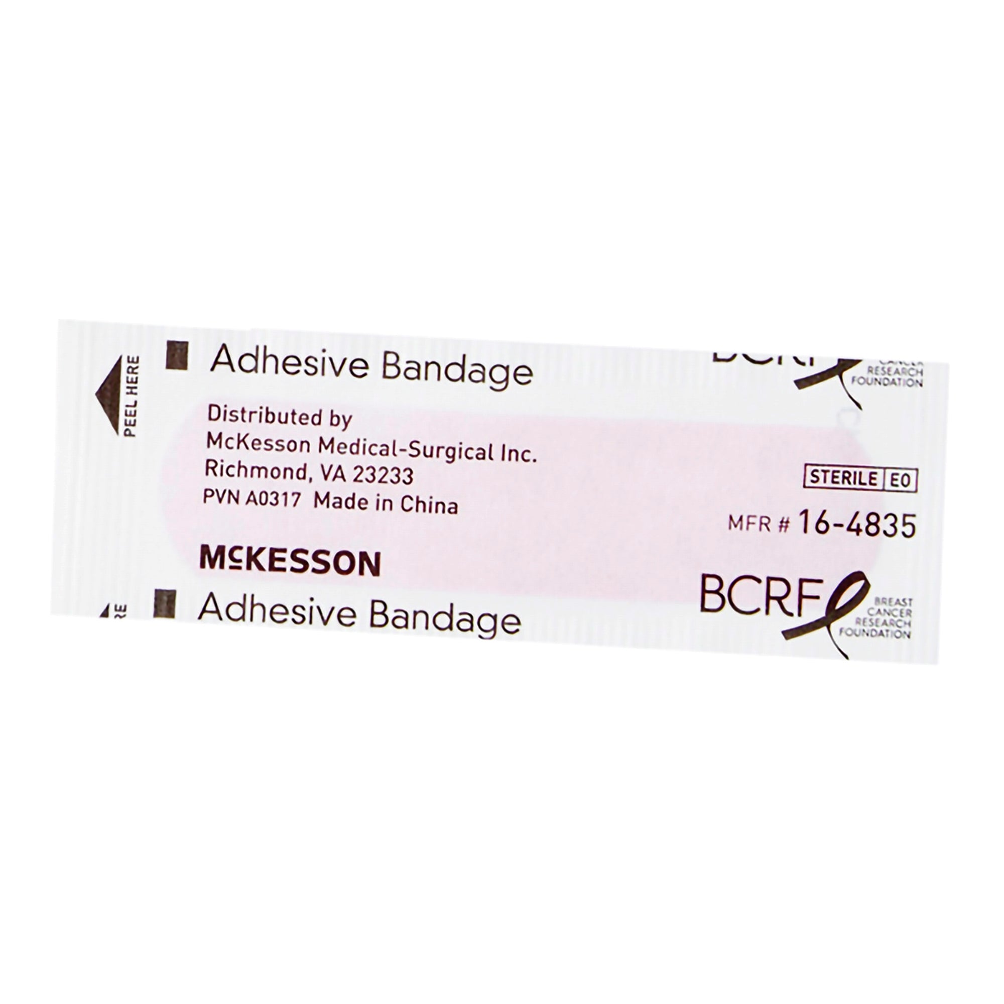 Adhesive Strip McKesson 3/4 X 3 Inch Plastic Rectangle Pink Sterile, Packaging Type- Case