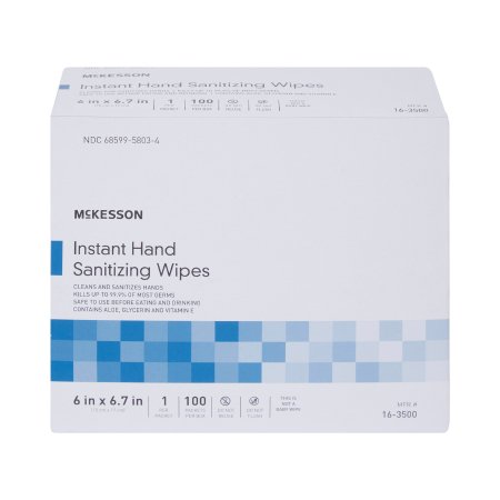 Hand Sanitizing Wipe McKesson 100 Count Ethyl Alcohol Wipe Individual Packet,Packaging Type- Each