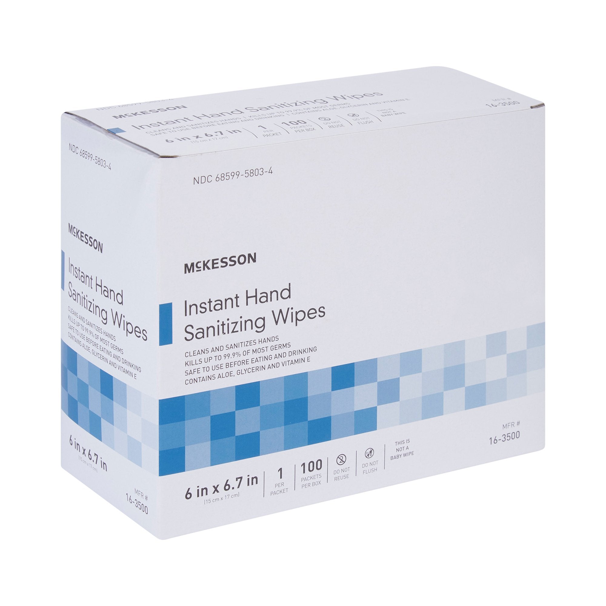 Hand Sanitizing Wipe McKesson 100 Count Ethyl Alcohol Wipe Individual Packet,Packaging Type- Each