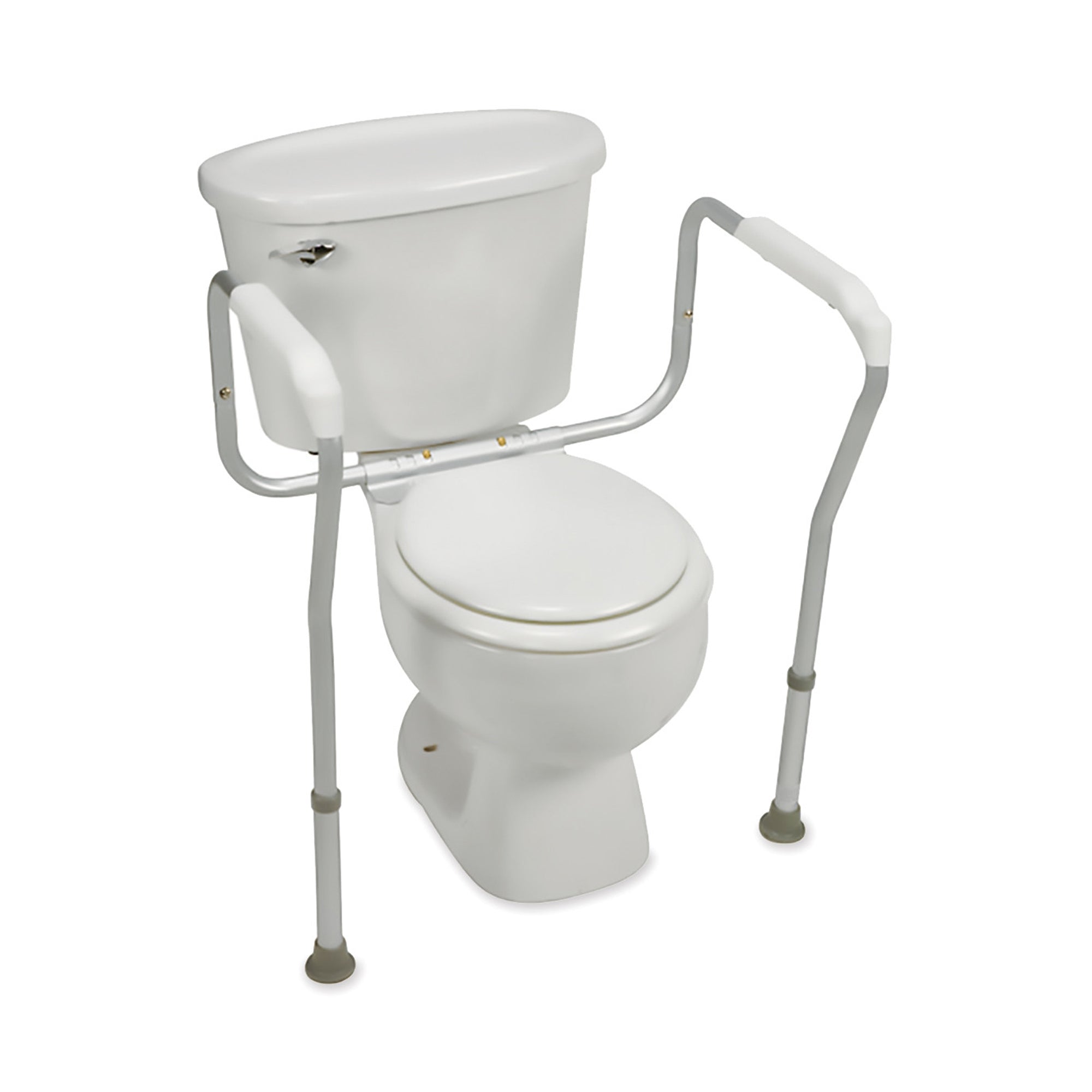 Toilet Safety Rail HealthSmart White / Silver Aluminum,  Packaging Type- Each
