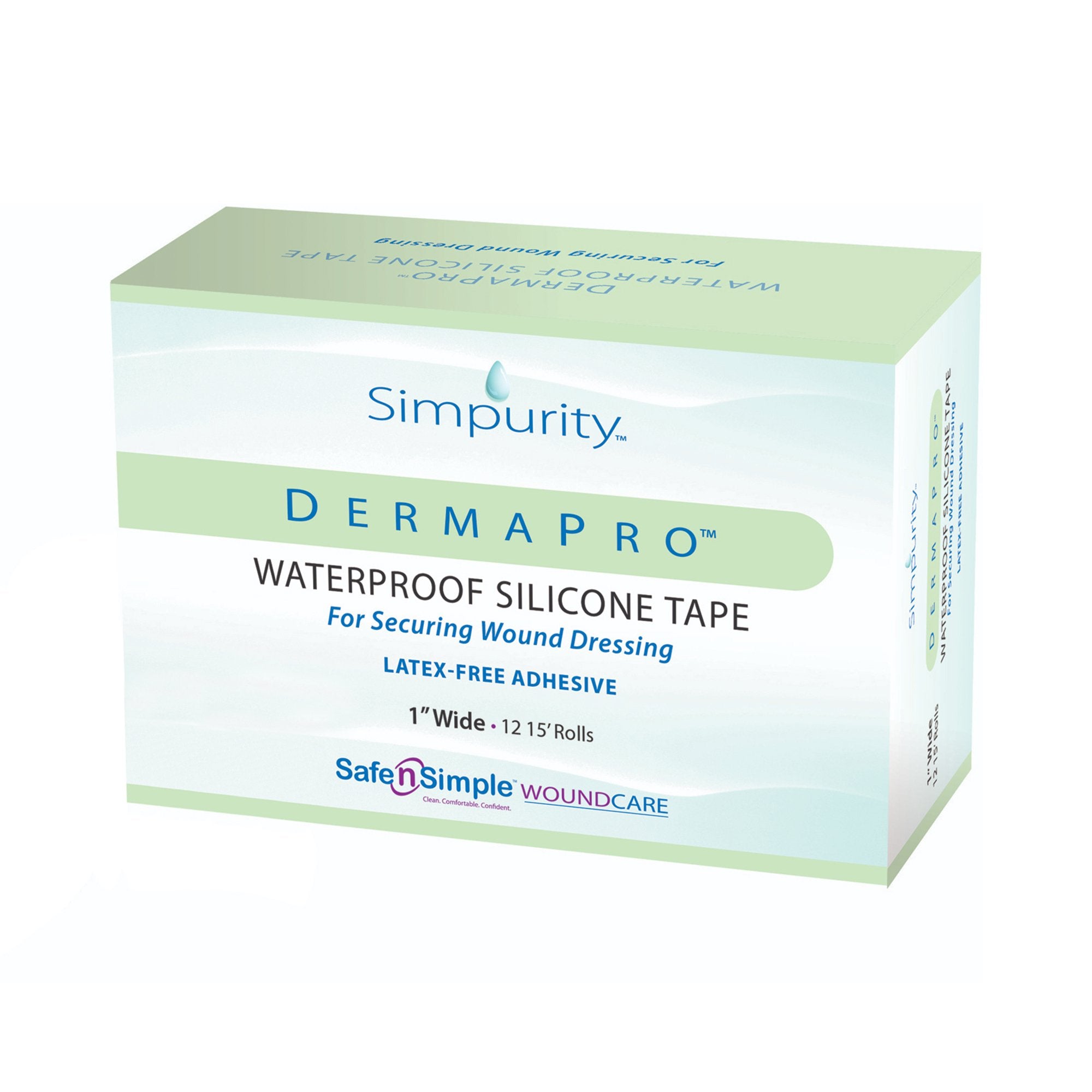 Waterproof Medical Tape DermaPro White 1 Inch X 5 Yard Silicone NonSterile, Packaging Type- Box