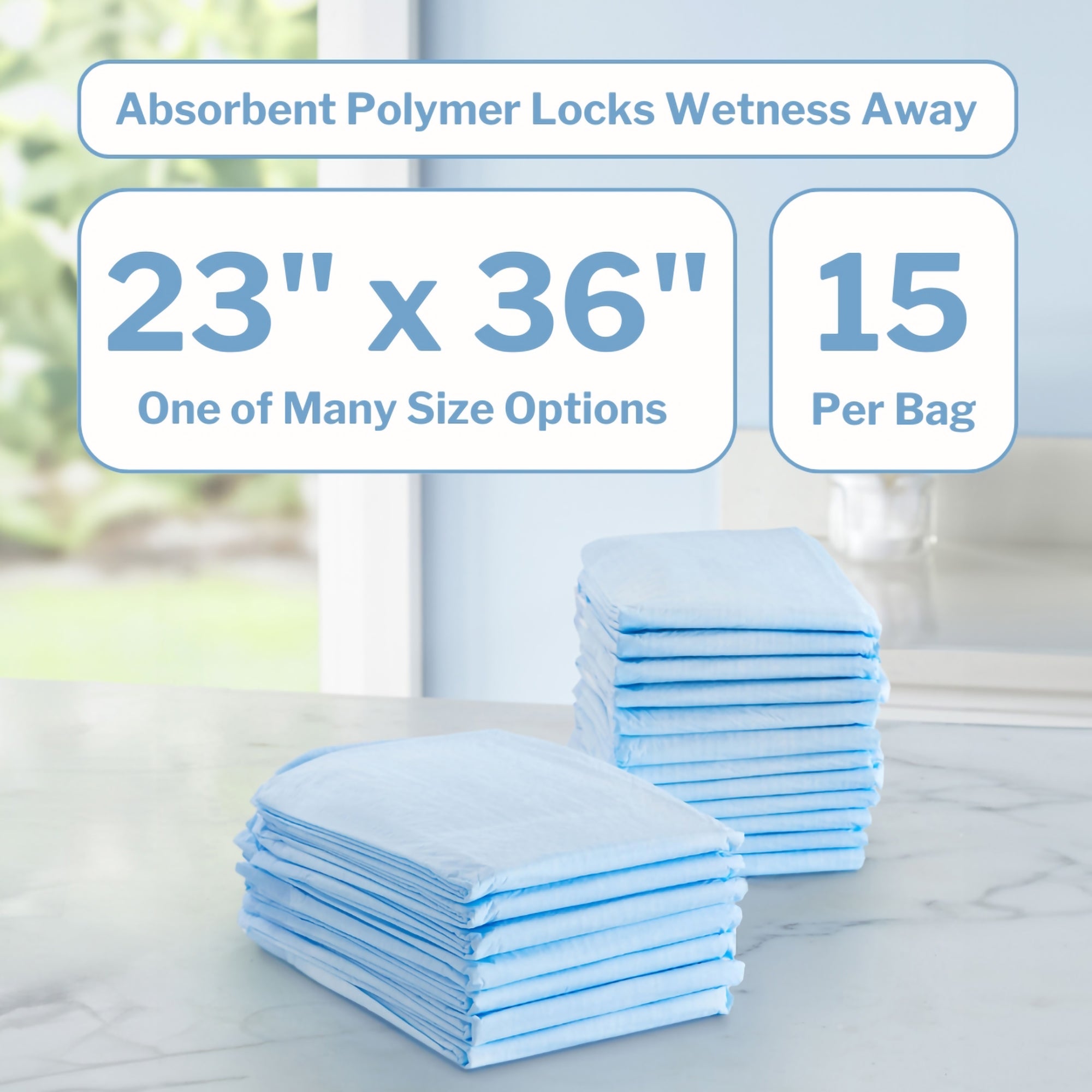 Disposable Underpad McKesson Classic 23 X 36 Inch Fluff Mat Light Absorbency, Packaging Type- Case