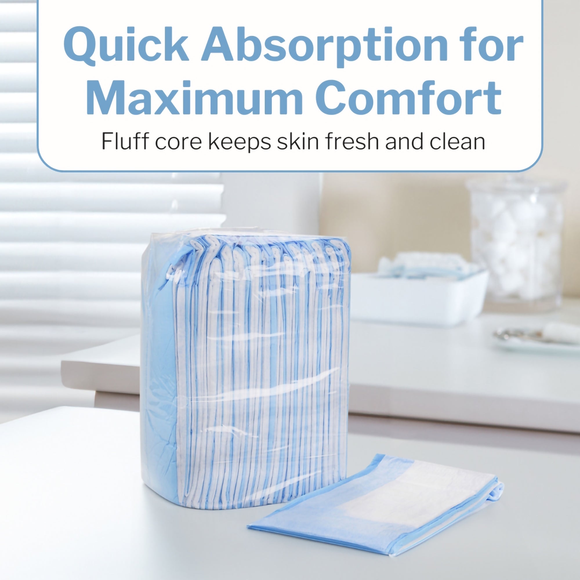 Disposable Underpad McKesson Classic 23 X 36 Inch Fluff Mat Light Absorbency, Packaging Type- Case