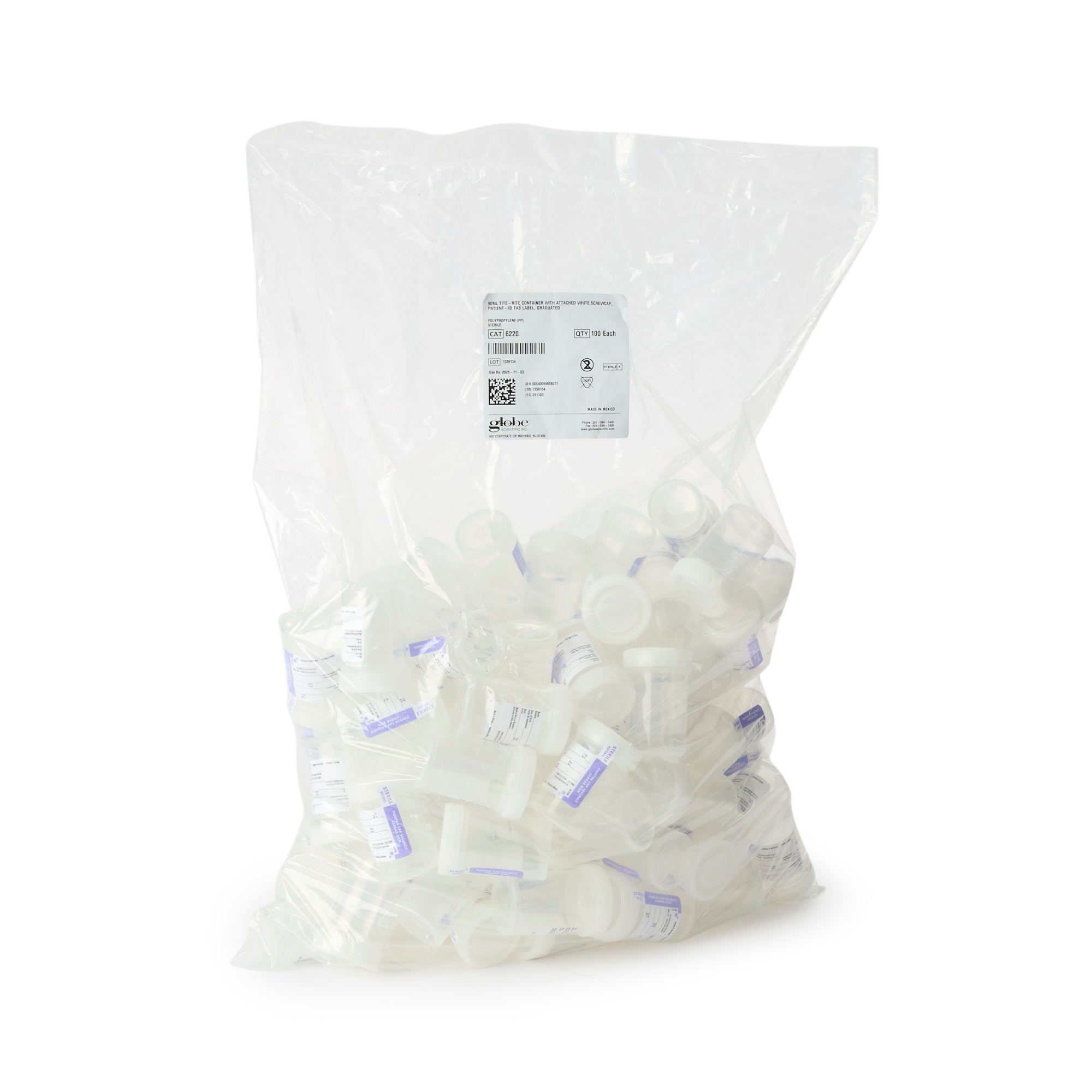 Urine Specimen Container Tite-Rite 53 mm Opening 90 mL (3 oz.) Screw Cap Patient Information Sterile, Packaging Type- Case