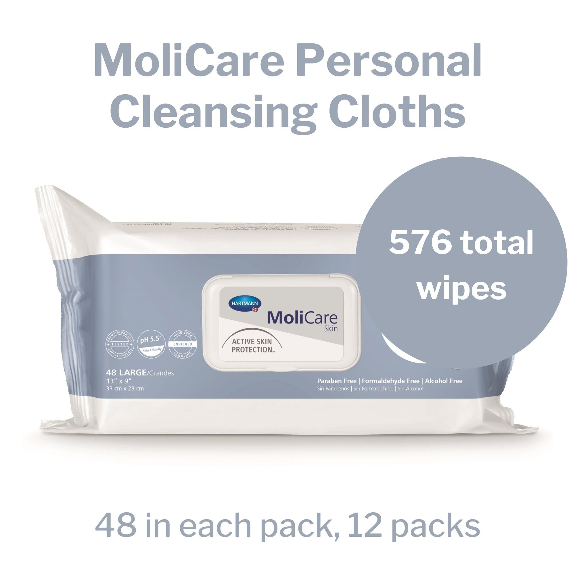 Personal Cleansing Wipe MoliCare Skin Soft Pack Scented 50 Count, Packaging Type- Case
