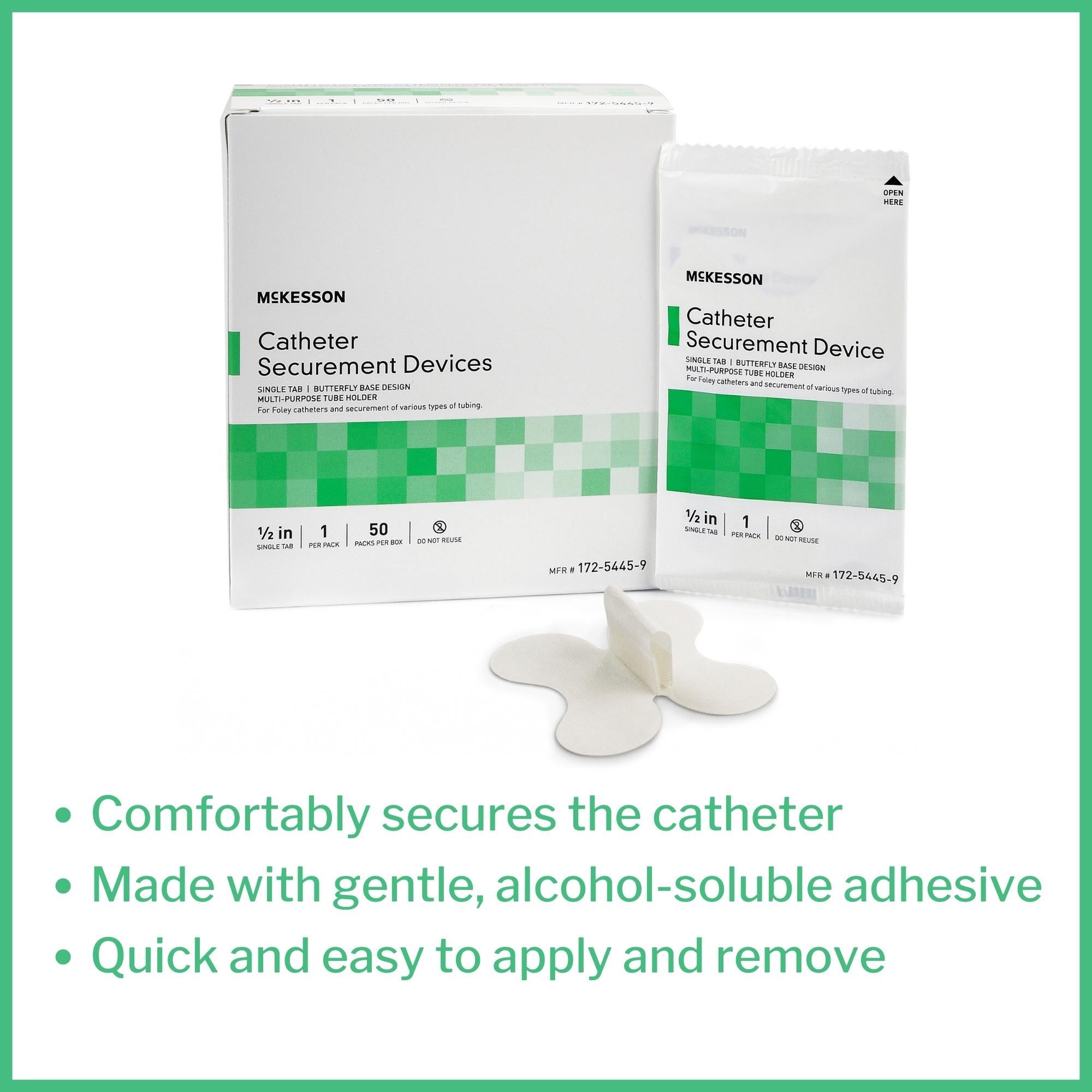 Catheter Stabilization Device McKesson NonSterile, 2.5 Inch Tab, Packaging Type- Case