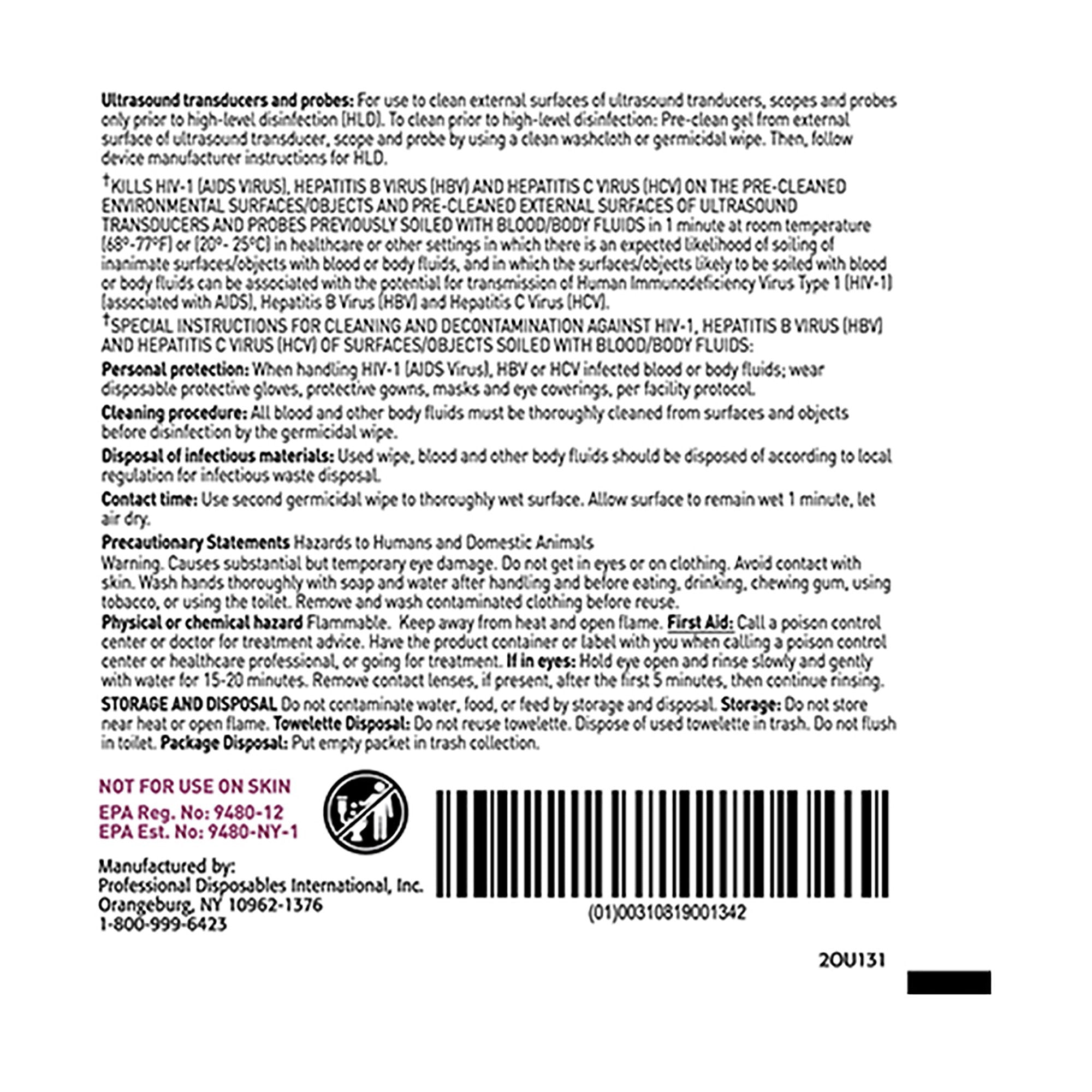 Sani-Cloth Prime Surface Disinfectant Cleaner Premoistened Germicidal Manual Pull Wipe 50 Count Individual Packet Alcohol Scent NonSterile