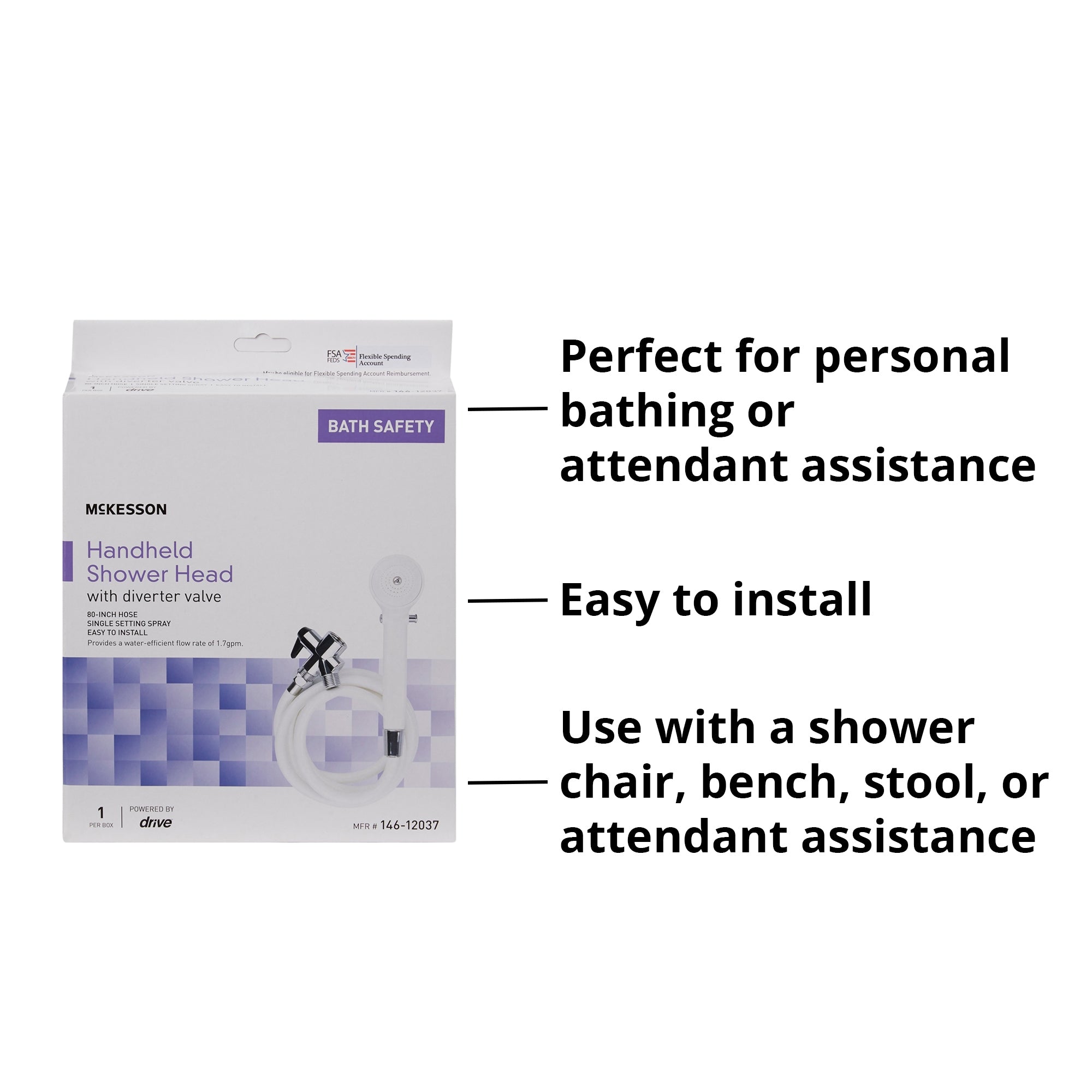 Handheld Shower McKesson 80 Inch Hose, Packaging Type- Case