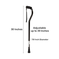 Offset Cane McKesson Aluminum 30 to 39 Inch Height Black, Packaging Type- Case