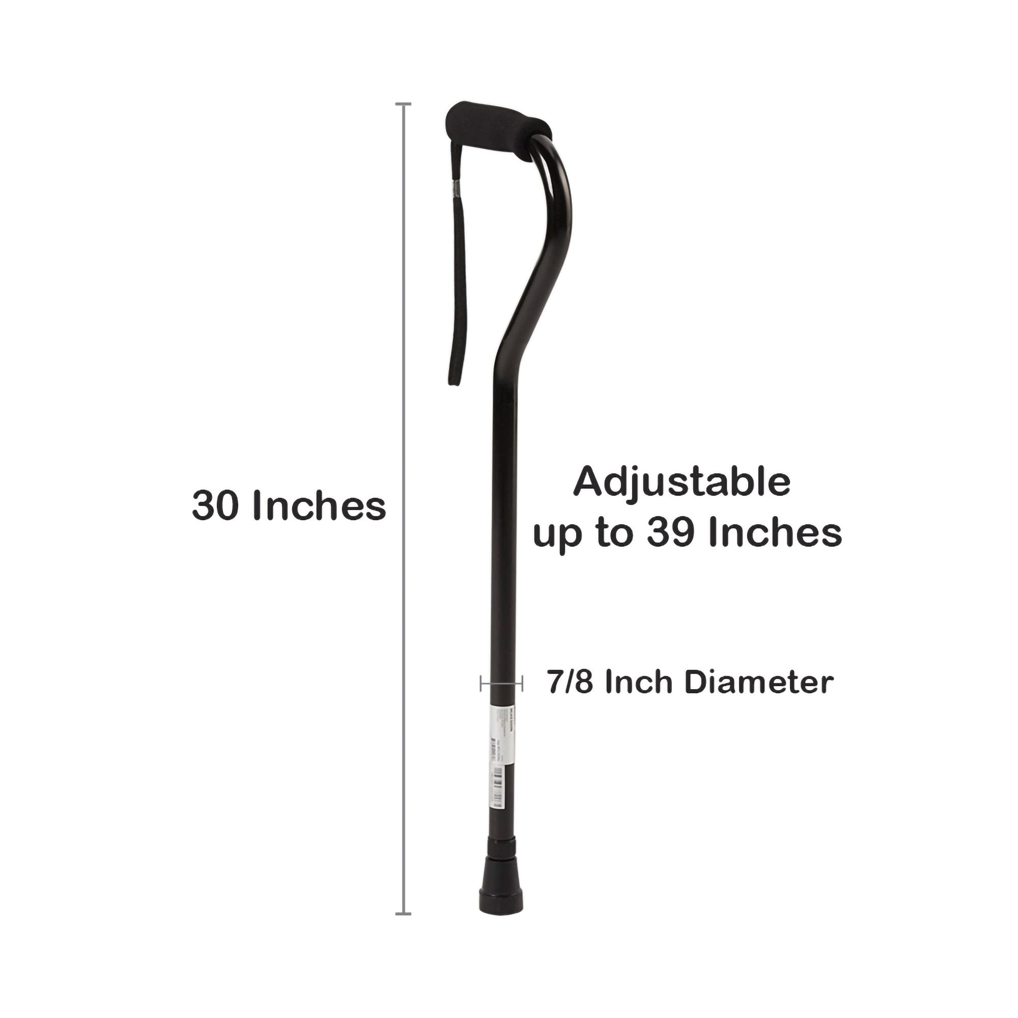 Offset Cane McKesson Aluminum 30 to 39 Inch Height Black, Packaging Type- Case