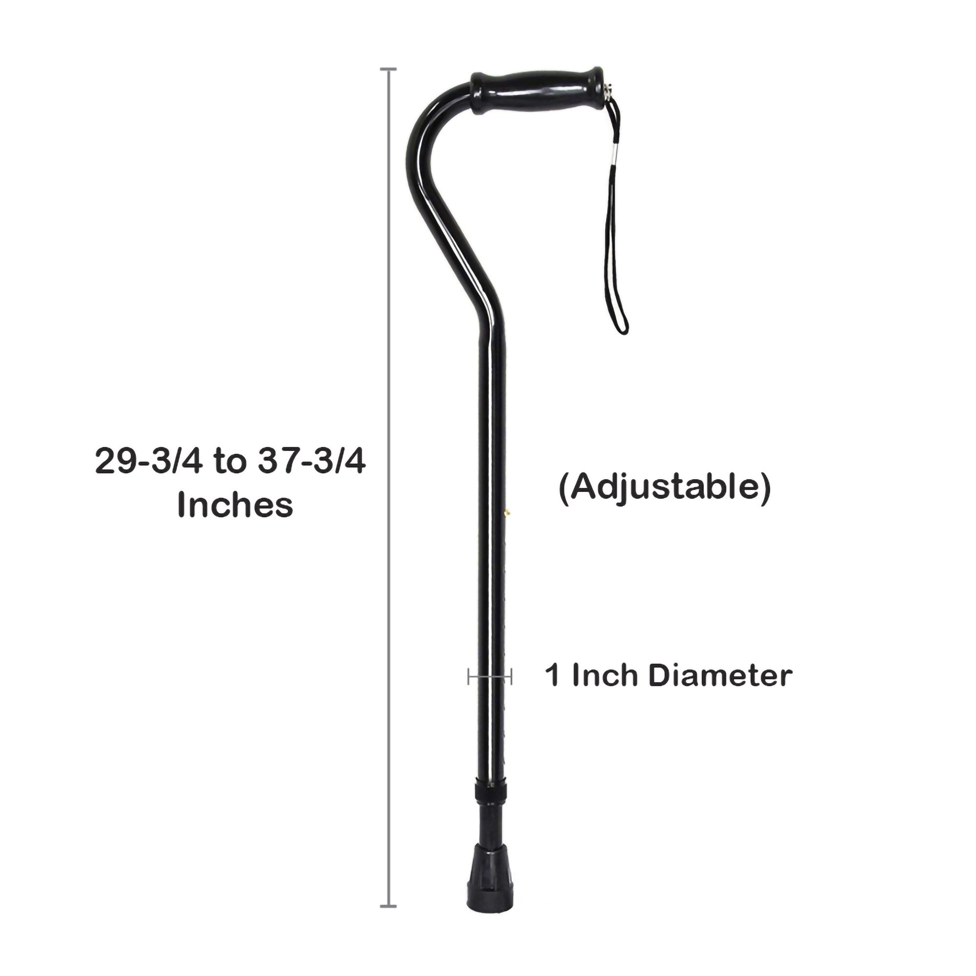 Offset Cane McKesson Steel 29-3/4 to 37-3/4 Inch Height Black