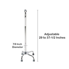 Large Base Quad Cane McKesson Steel 29 to 37-1/2 Inch Height Chrome, Packaging Type- Case