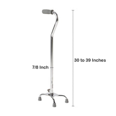 Small Base Quad Cane McKesson Steel 30 to 39 Inch Height Chrome, Packaging Type- Case