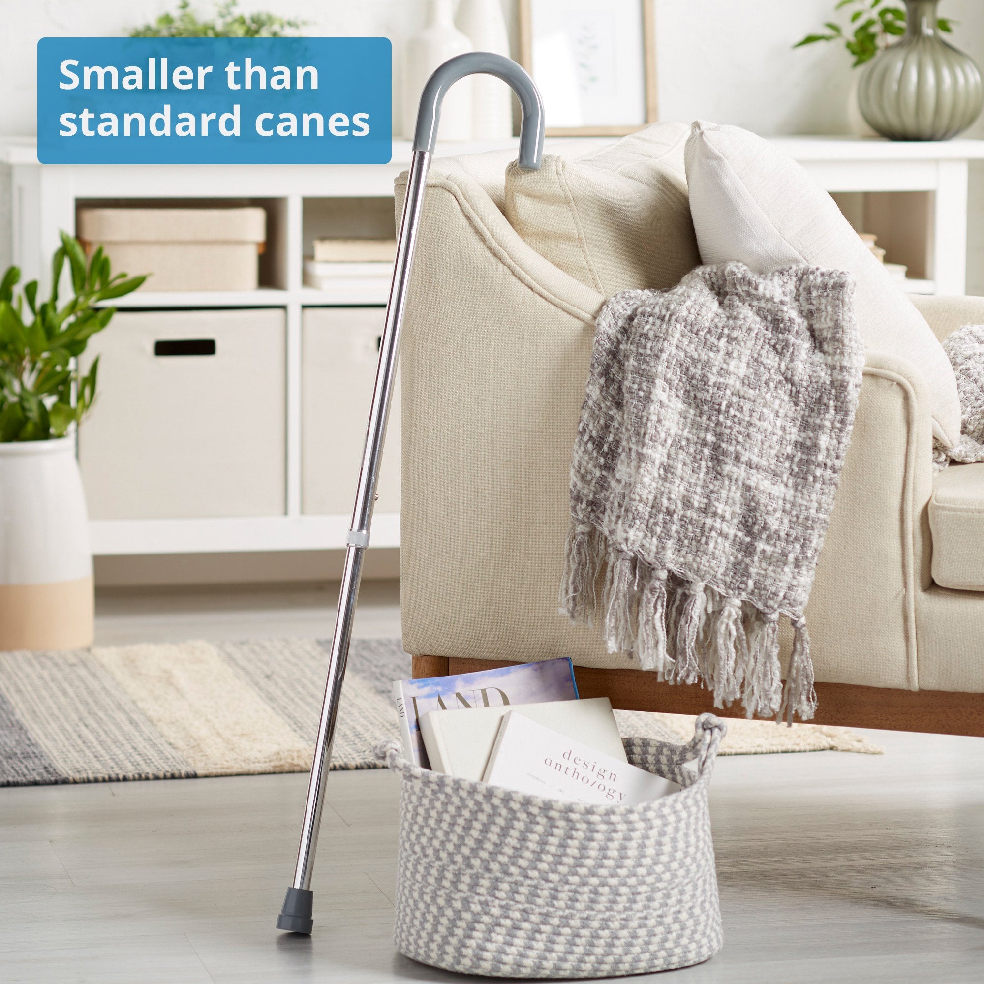 Round Handle Cane McKesson Aluminum 29-3/4 to 38-3/4 Inch Height Chrome, Packaging Type- Case