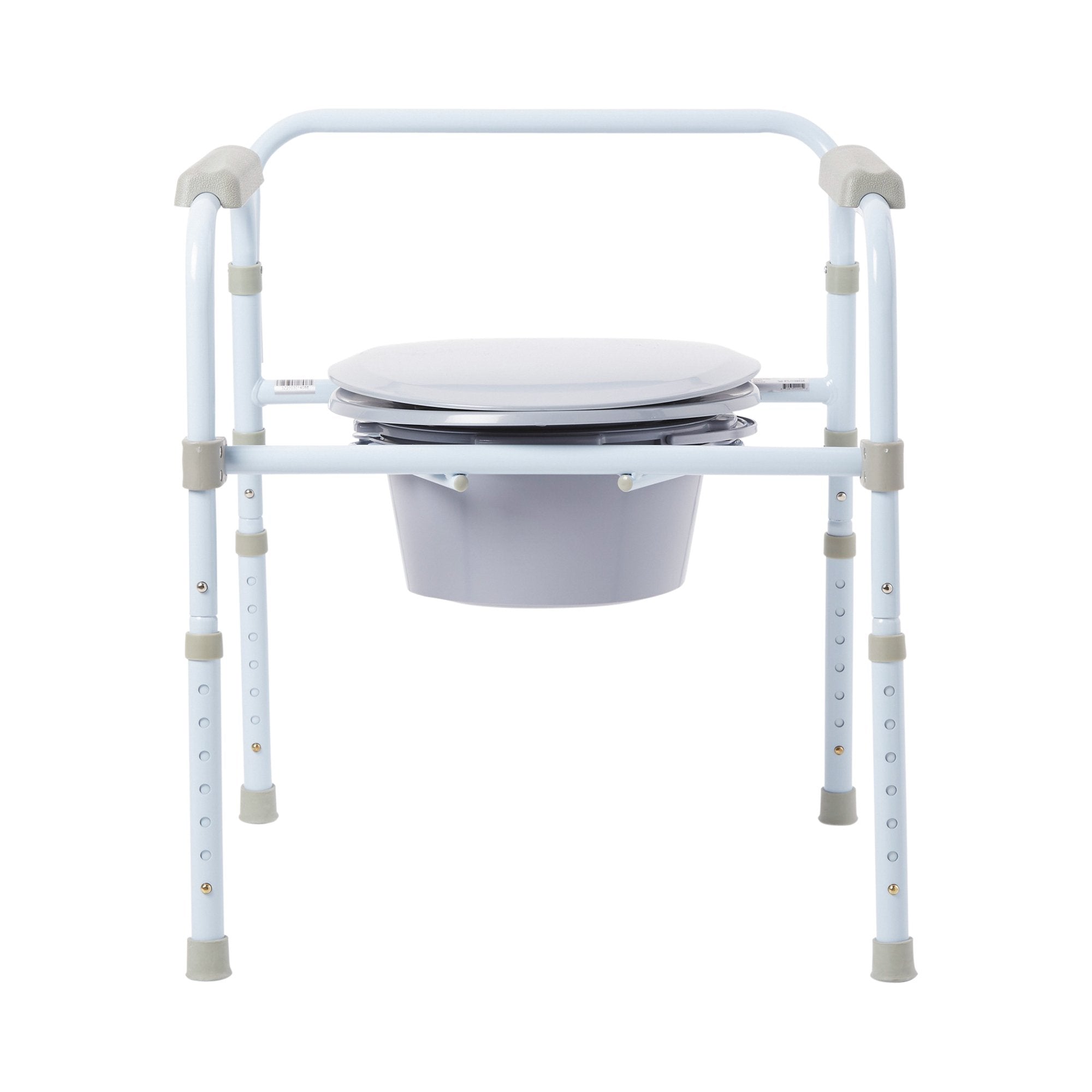 3-in-1 Commode Chair McKesson Fixed Arms Steel Frame Back Bar 13-3/4 Inch Seat Width 350 lbs. Weight Capacity, Packaging Type- Each